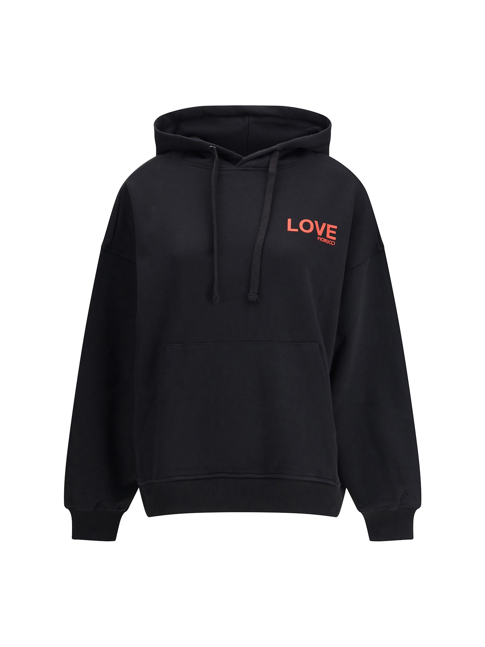 Fiorucci Kissing Angels Love Print Hoodie In Black