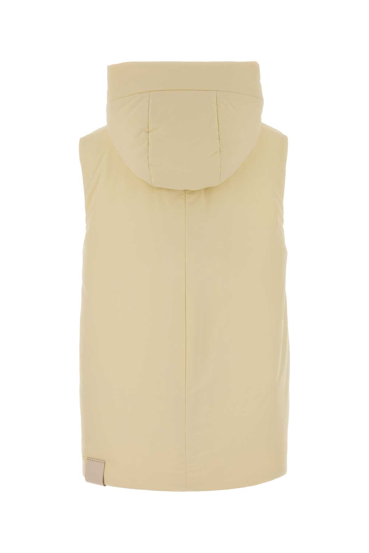 Jil Sander Hooded Sleeveless Padded Down Coat In Yellow
