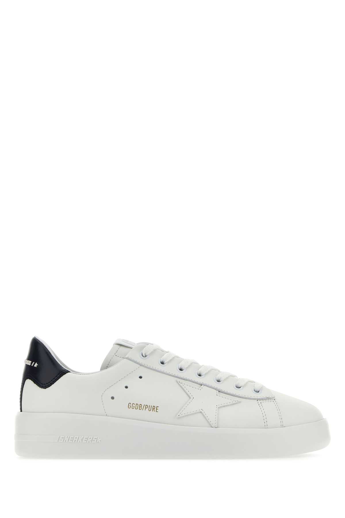 Shop Golden Goose White Leather Pure New Sneakers In Whiteblue