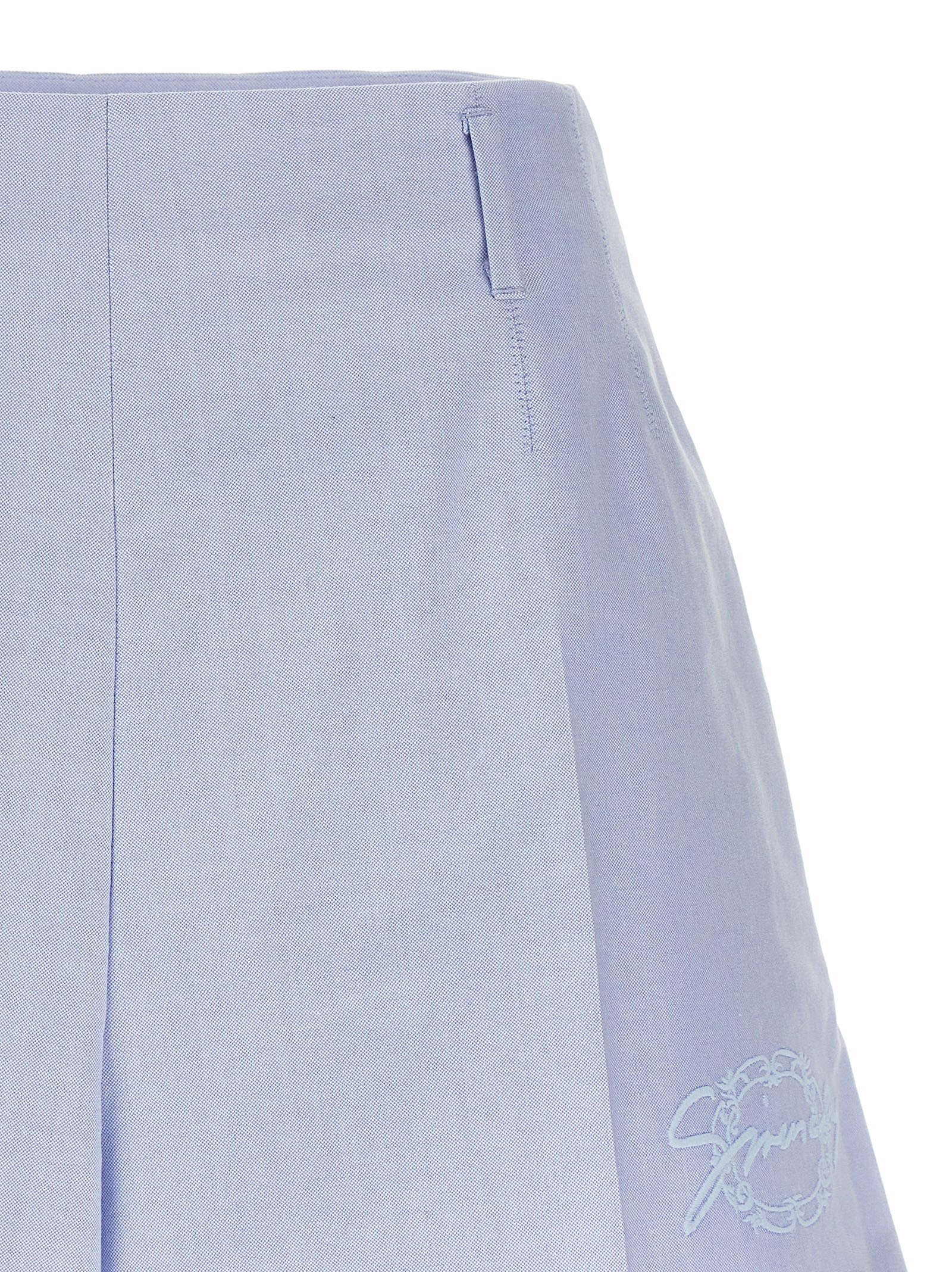 Givenchy Light Blue Embroidered Cotton Shorts In Light Blue