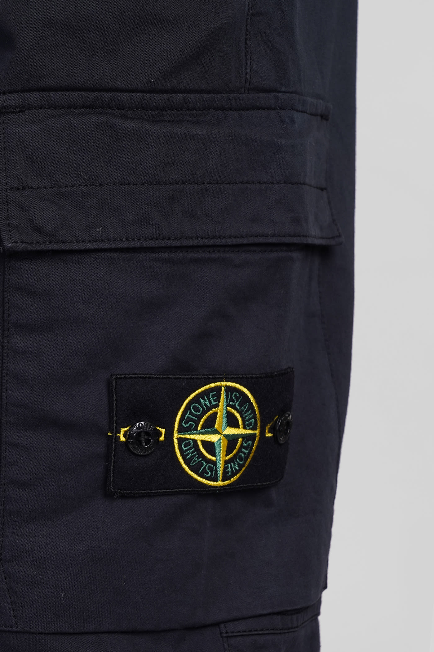 Shop Stone Island Pants In Blue Cotton