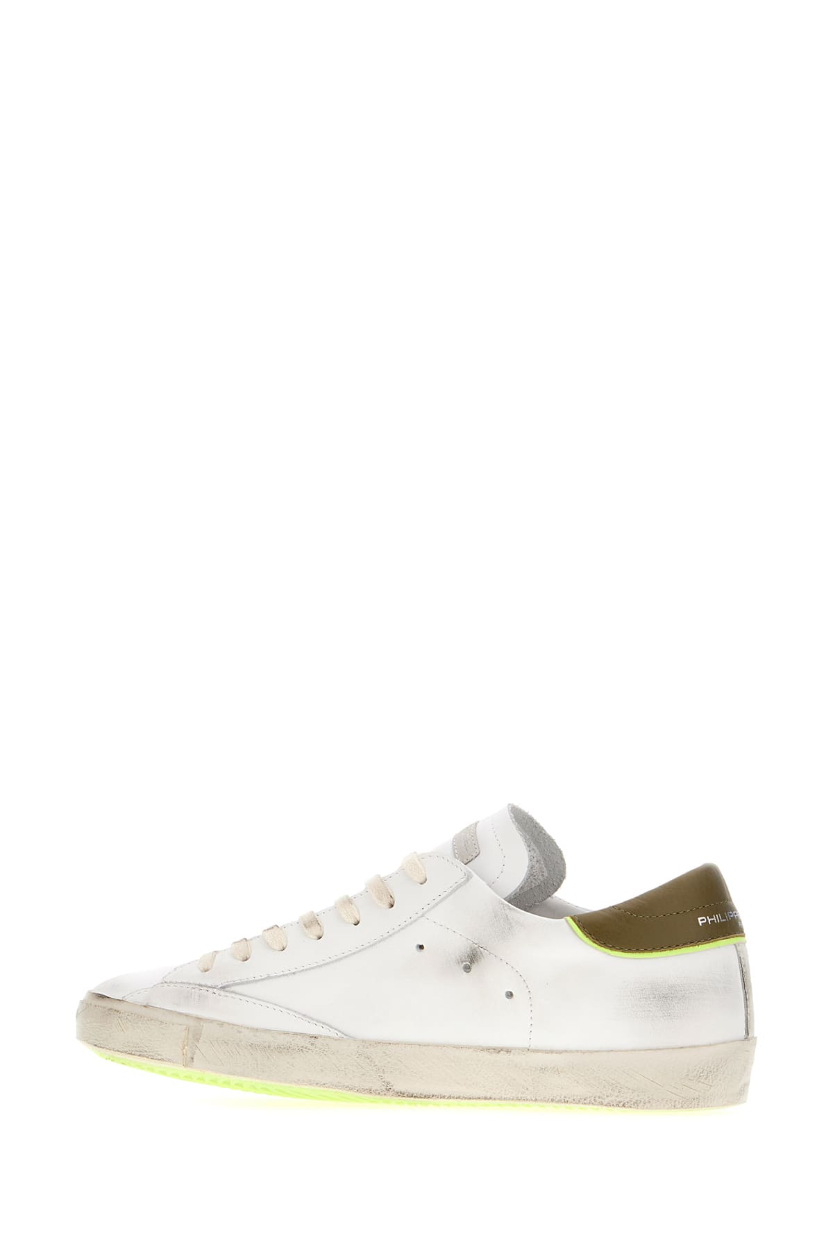 Philippe Model Multicolor Leather Prsx Sneakers In Bianco Militare