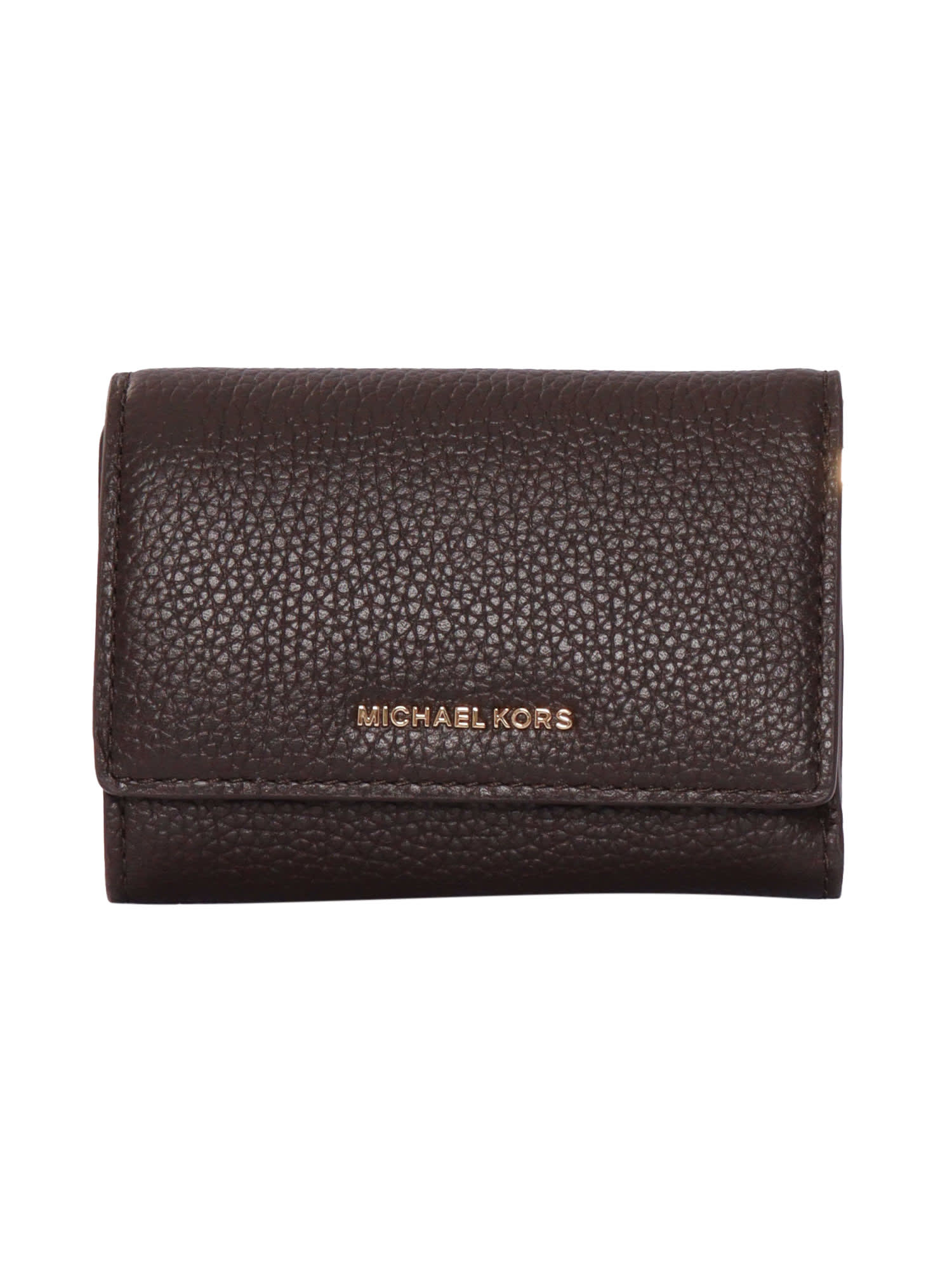 Michael Kors Tri-fold Leather Wallet In Brown