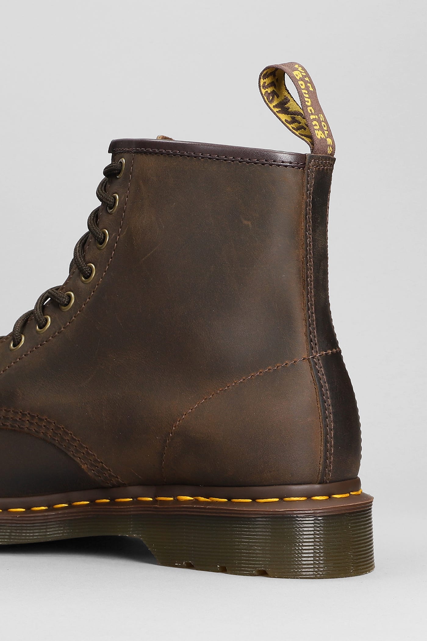 Shop Dr. Martens' 1460 Combat Boots In Brown Leather