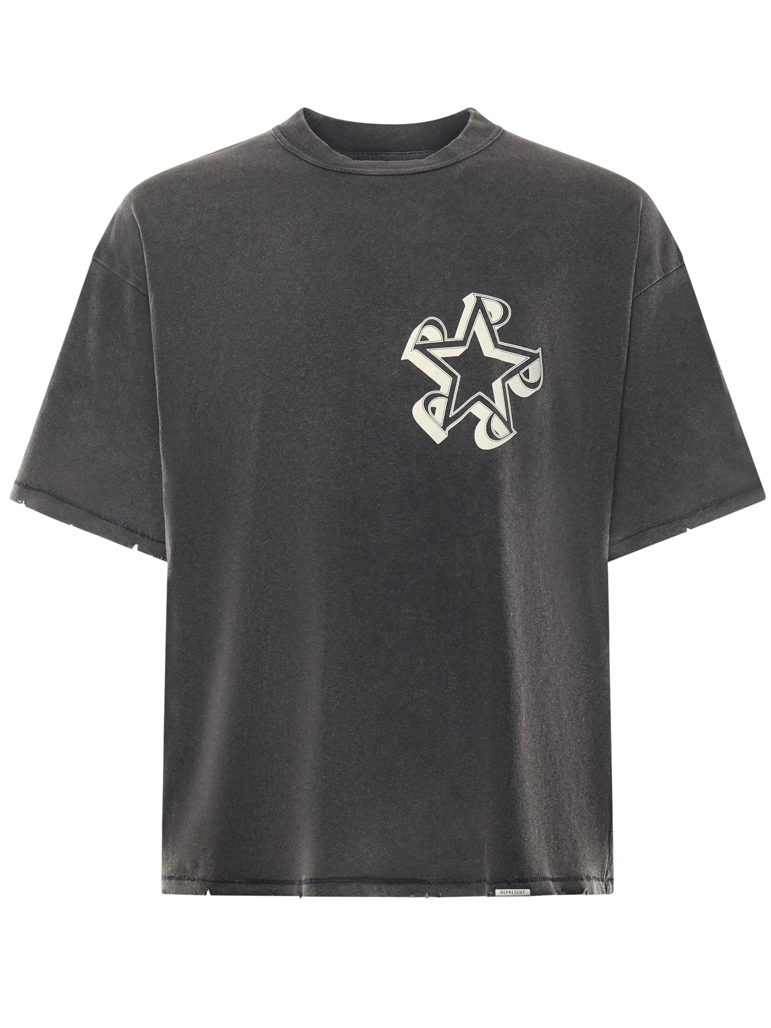 Represent Initial Star T-shirt In Cotton Jersey In Gray