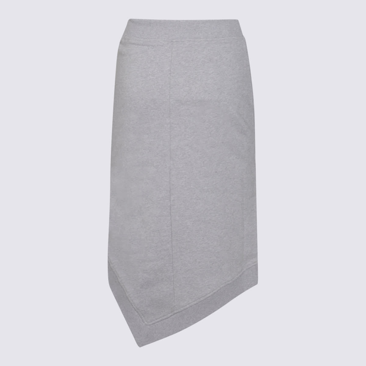 Shop Attico Light Grey Cotton Skirt In Grigio E Beige