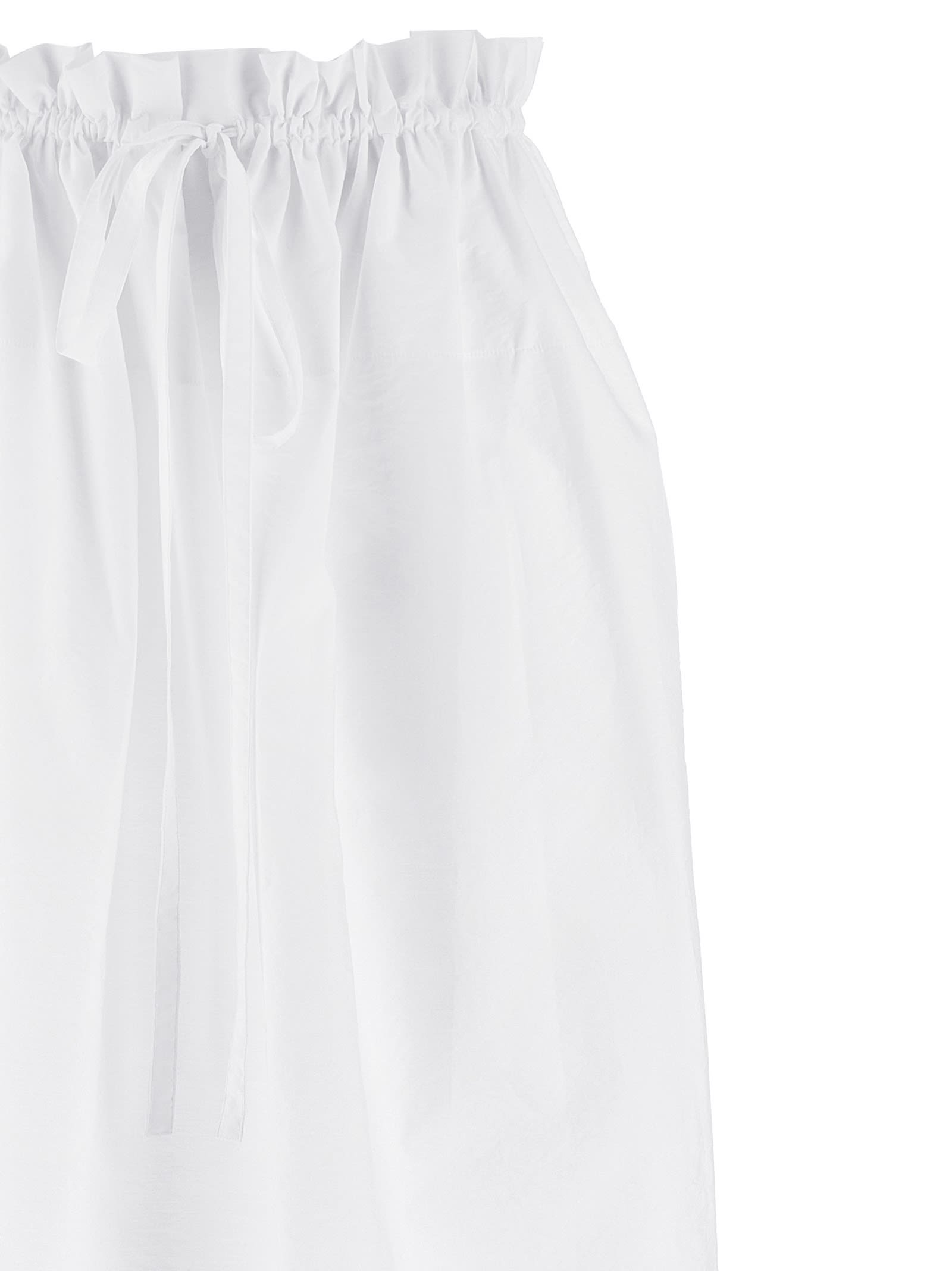 Fabiana Filippi Bag Style Midi Skirt With Drawstring Waist In White