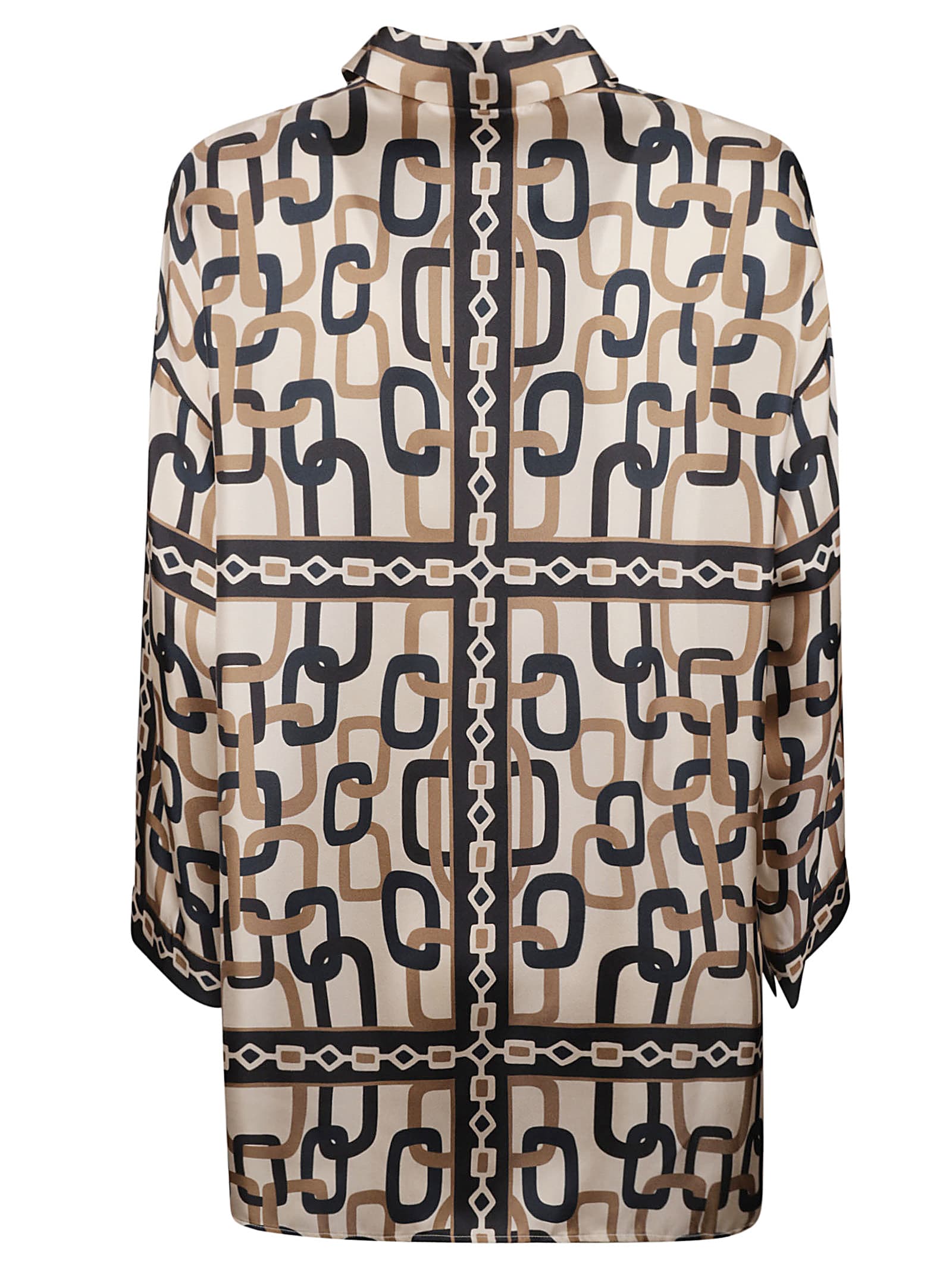 Shop Max Mara The Cube Adria Shirt In Panna/beige/blue