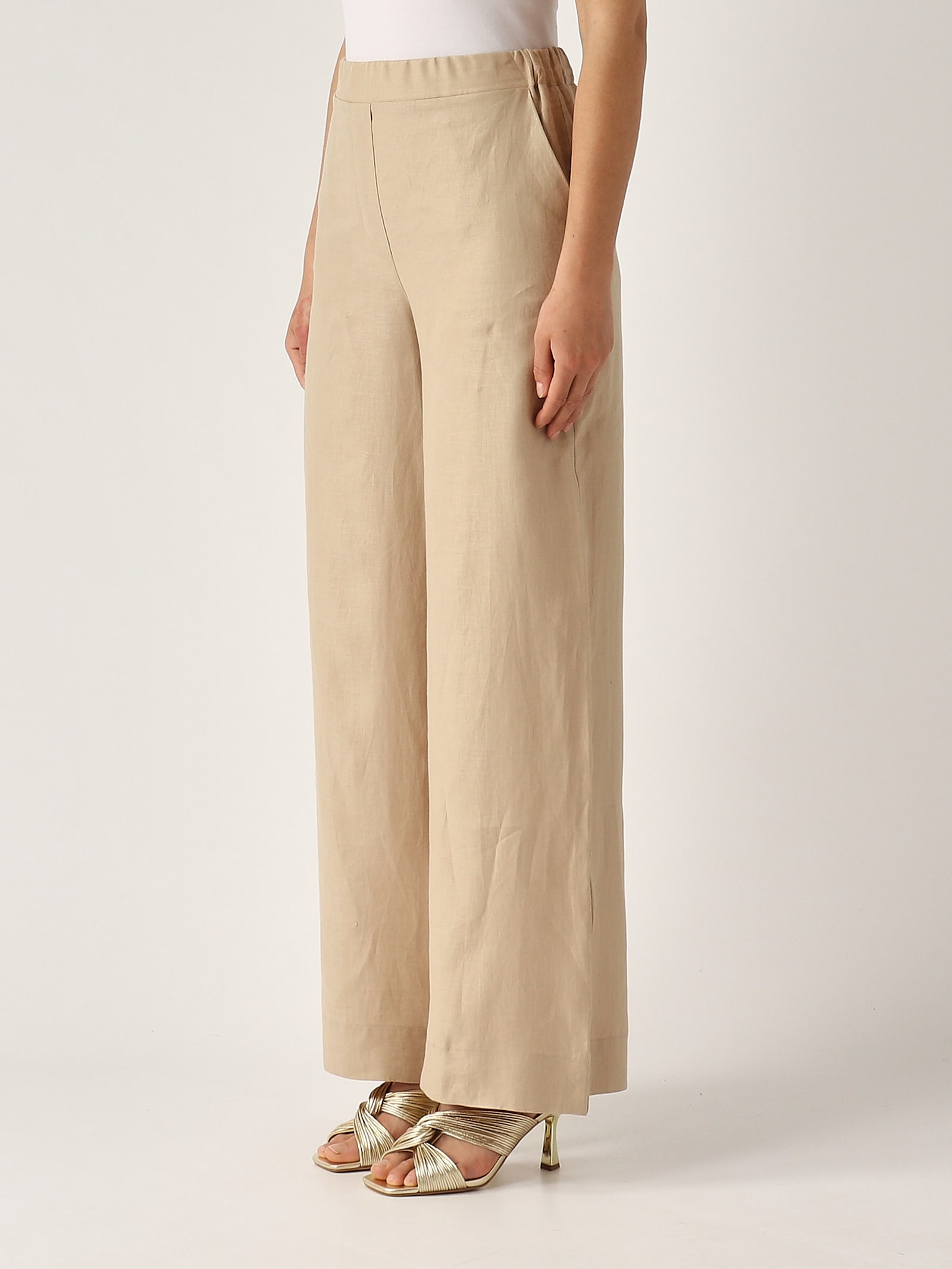 Gran Sasso Pantalone Palazzo Trousers In Neutral