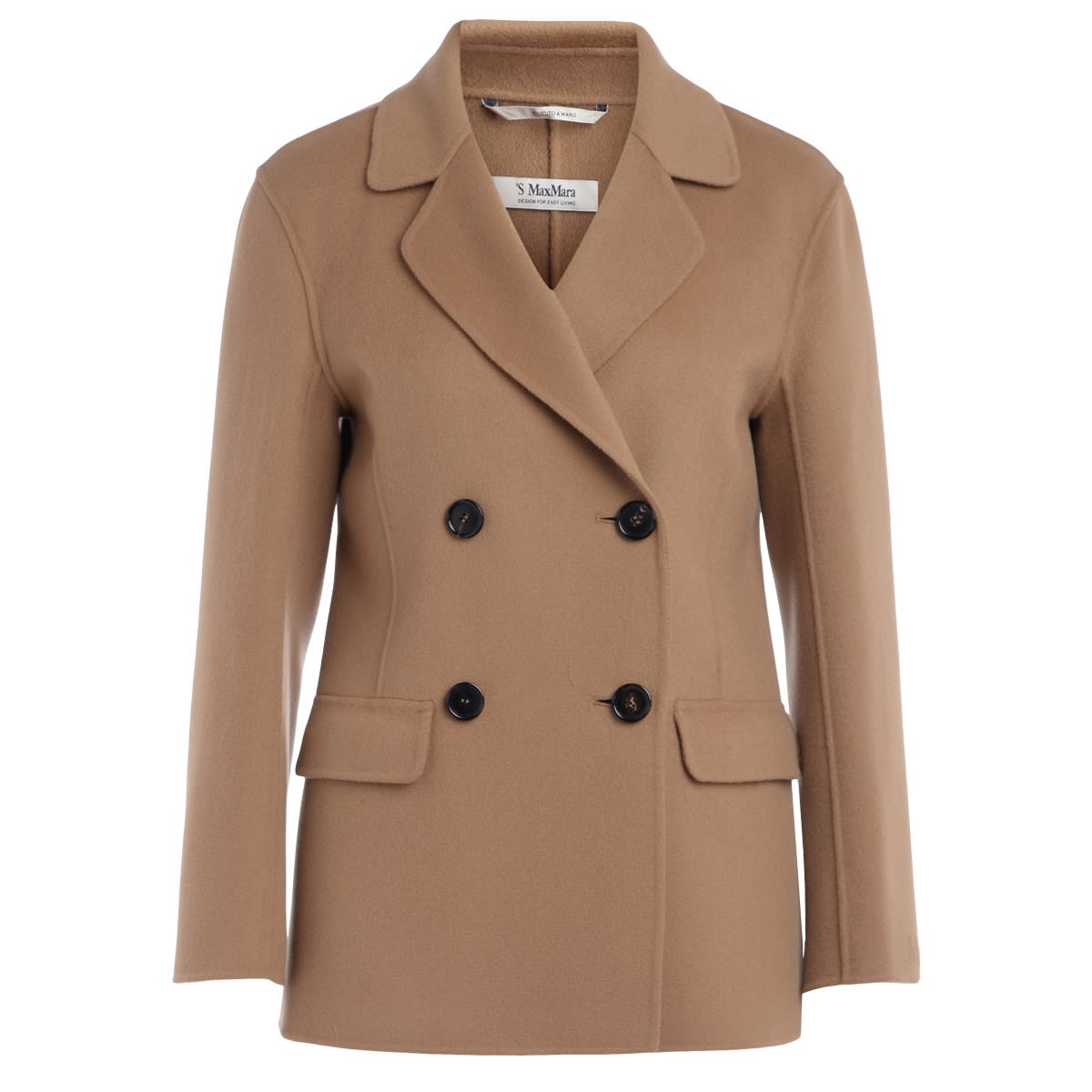 Max Mara s Double-breasted Jacket In Camel-colored Wool