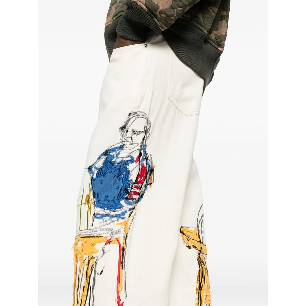 Kidsuper Graphic-print Jeans In Neutral