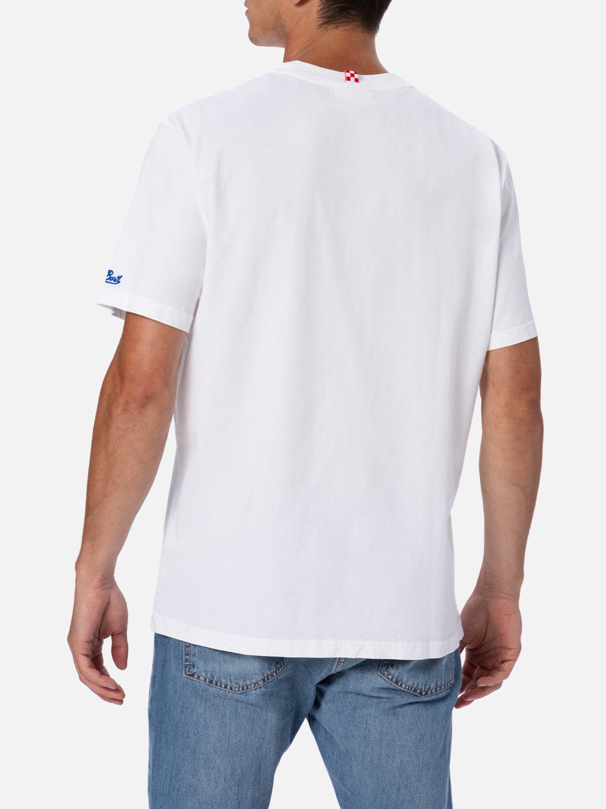 MC2 SAINT BARTH MAN COTTON T-SHIRT AUSTIN WITH ESTATHÉ EMBROIDERY ESTATHE SPECIAL EDITION