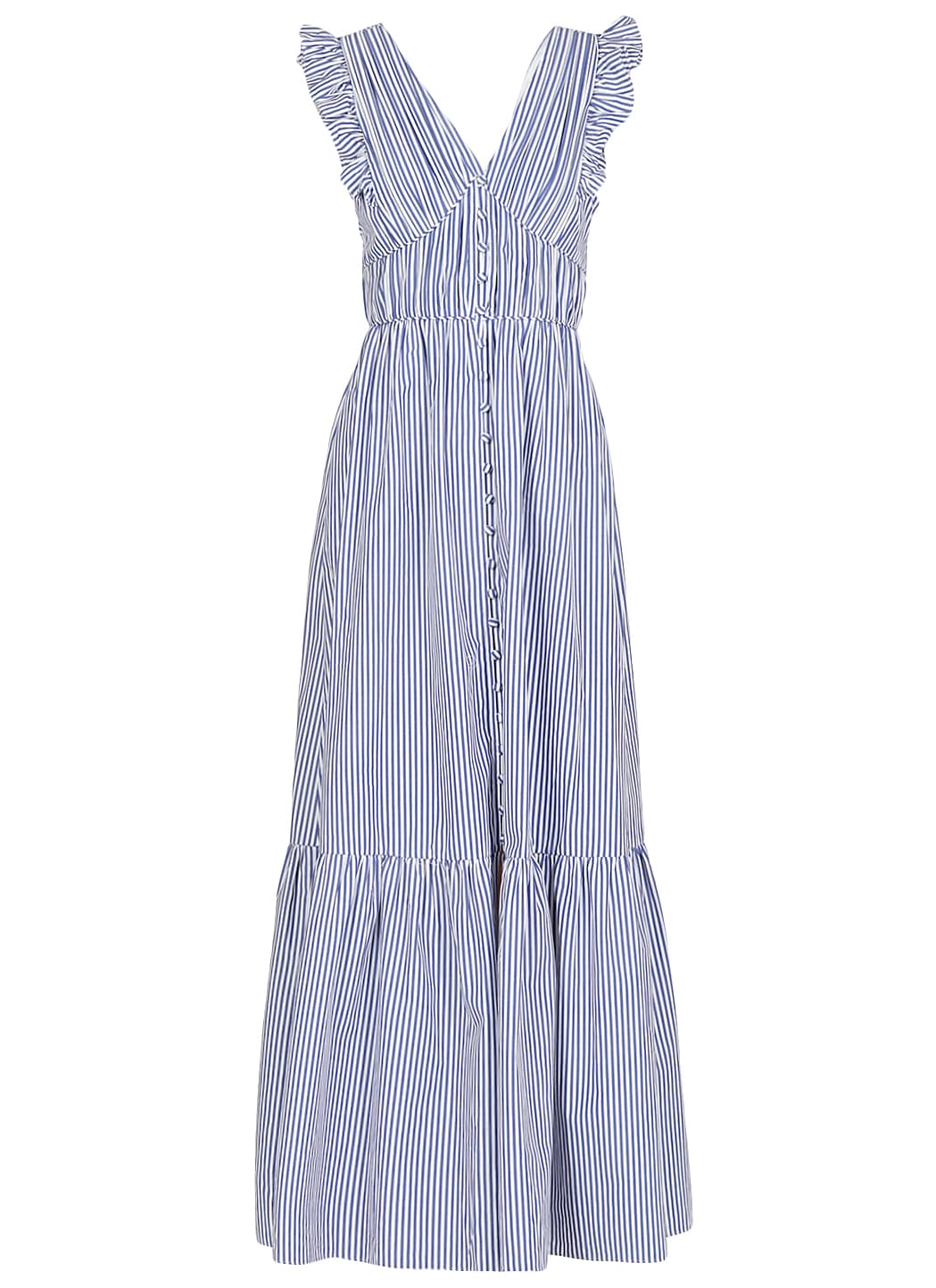 Photo of  self-portrait Cotton Long Striped Dress- shop self-portrait Dresses online sales