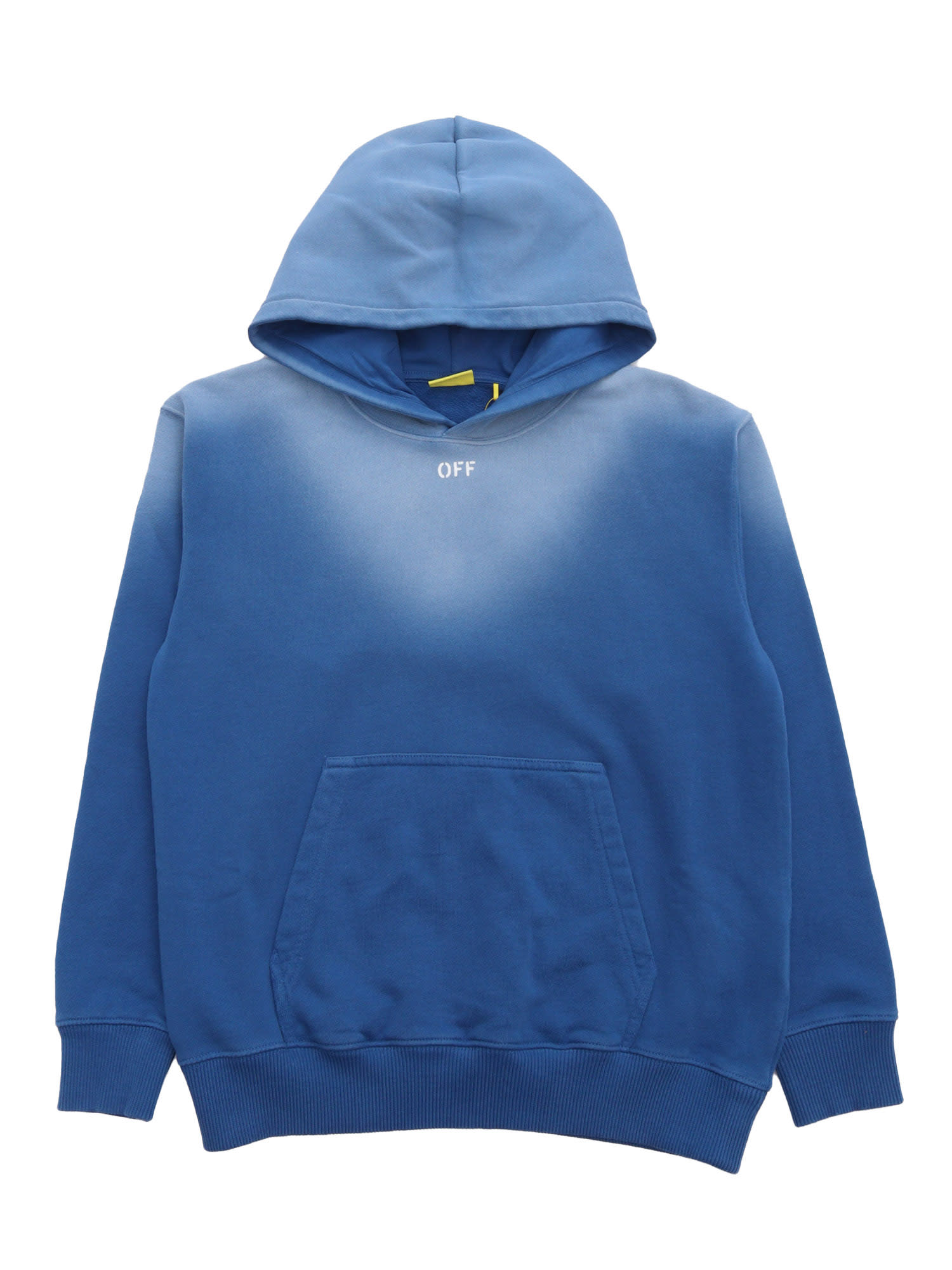 OFF-WHITE OFF STAMP CL HOODIE BLEACH BLUE - WHITE