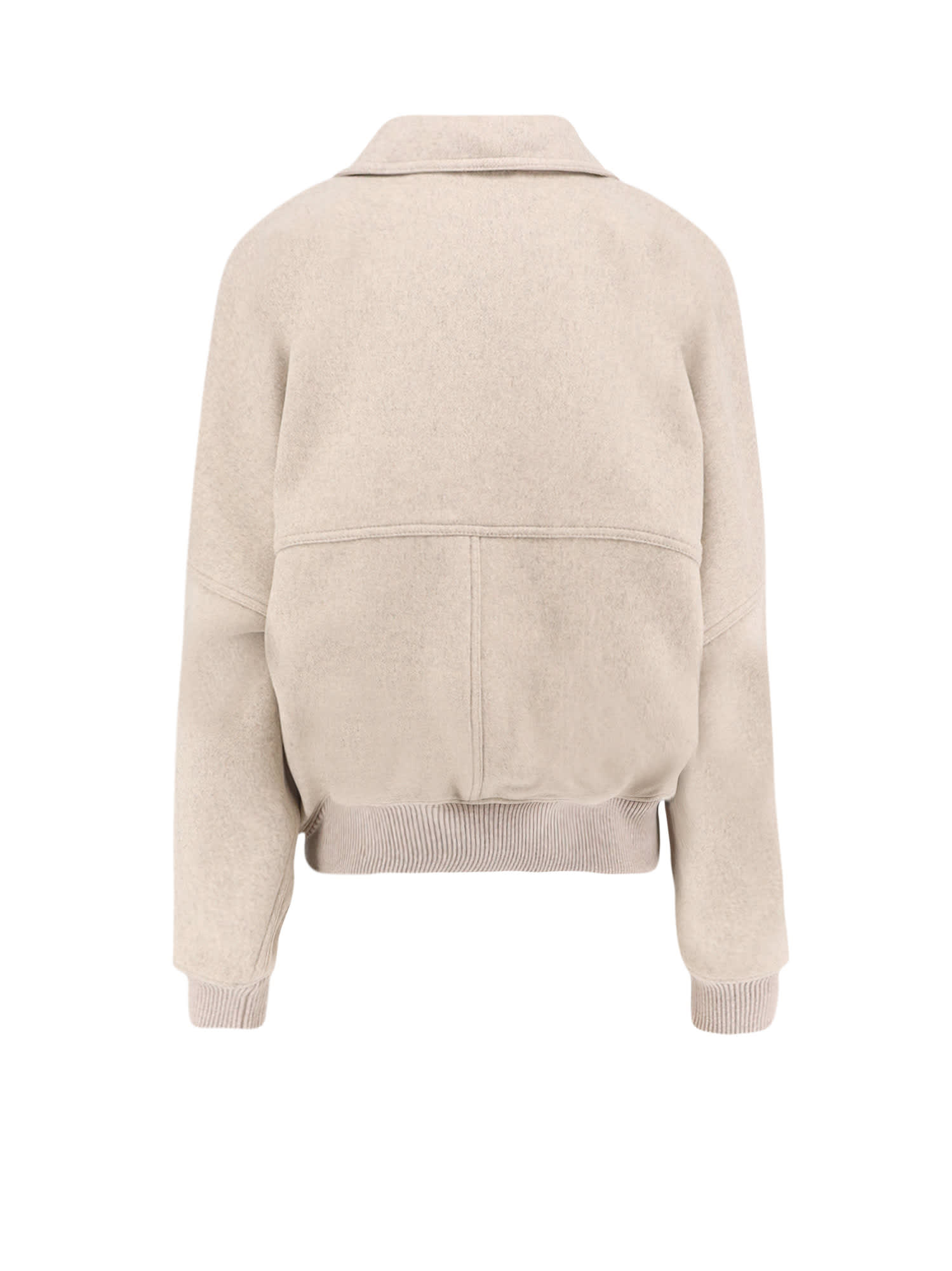 Brunello Cucinelli Women Double Cashmere And Wool Cloth Bomber In Neutral