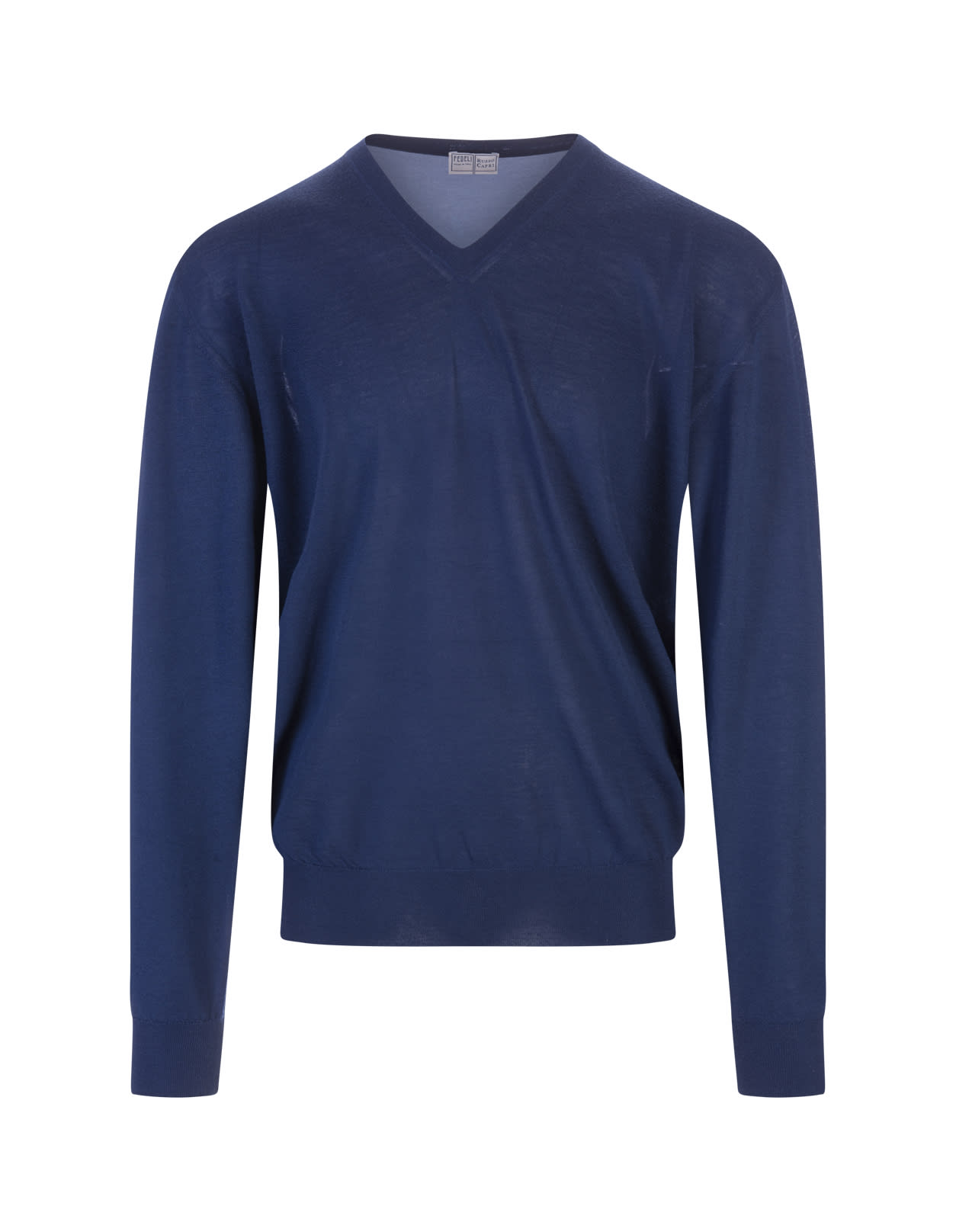 Fedeli Crew-neck Sweater In Superfine Virgin Wool In Blue