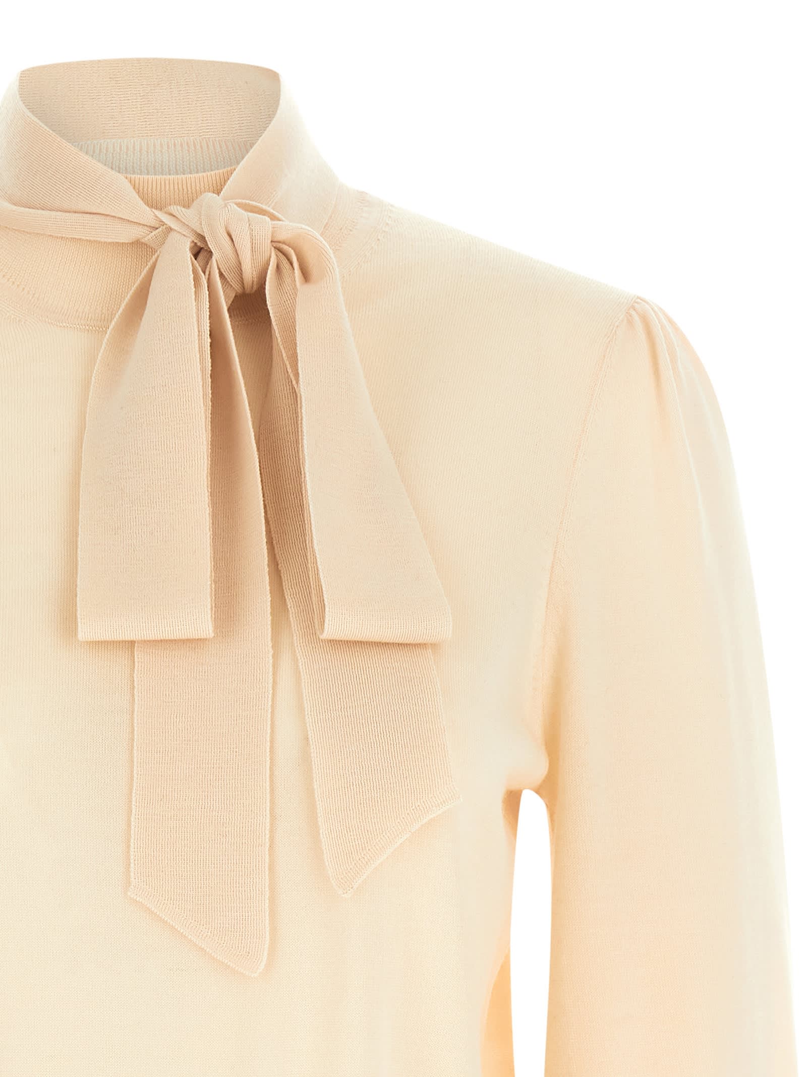 Zimmermann Pussybow Puff-sleeve Blouse In Neutral