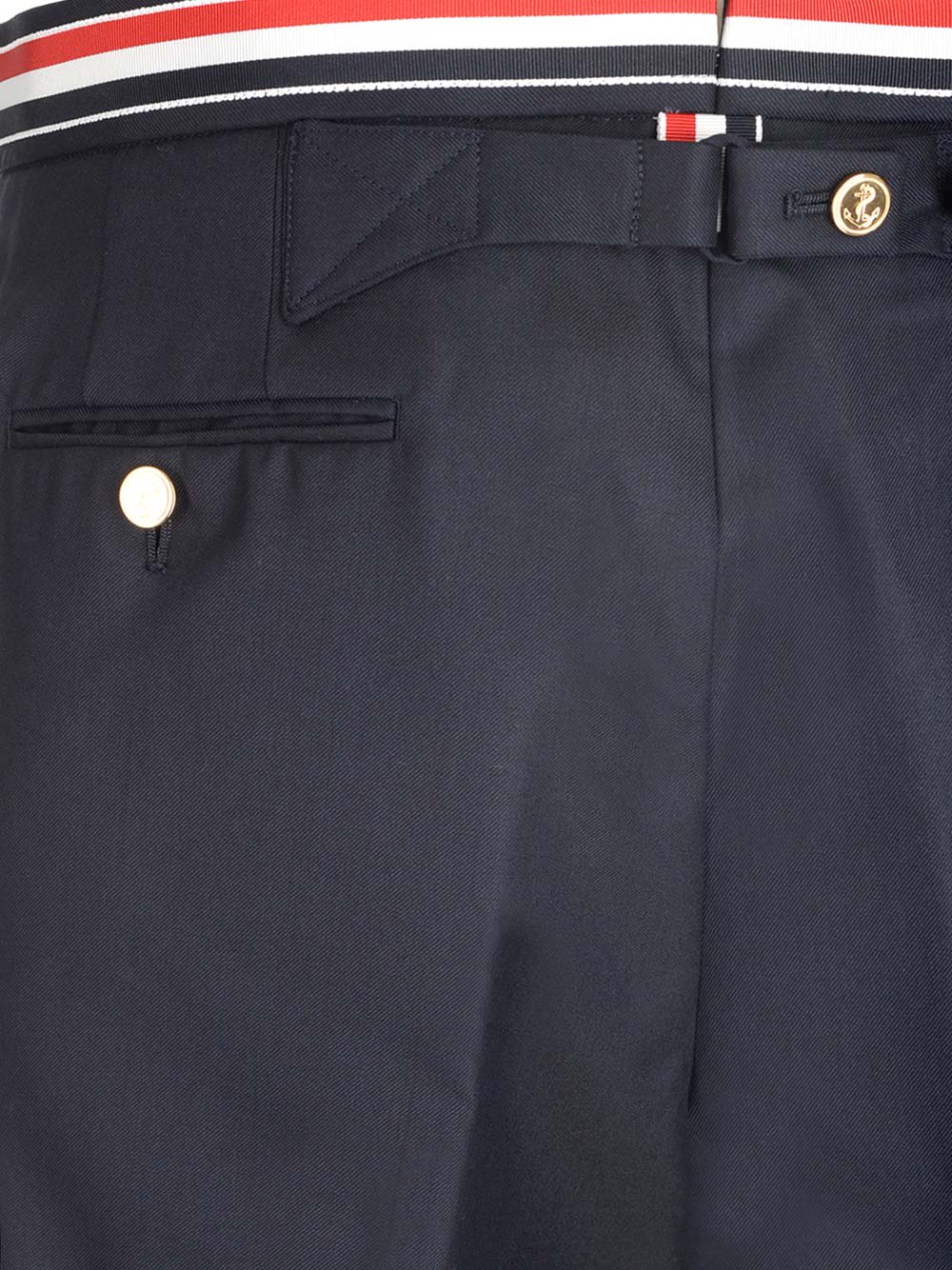 Thom Browne Rwb Blue Wool Pants In Blue