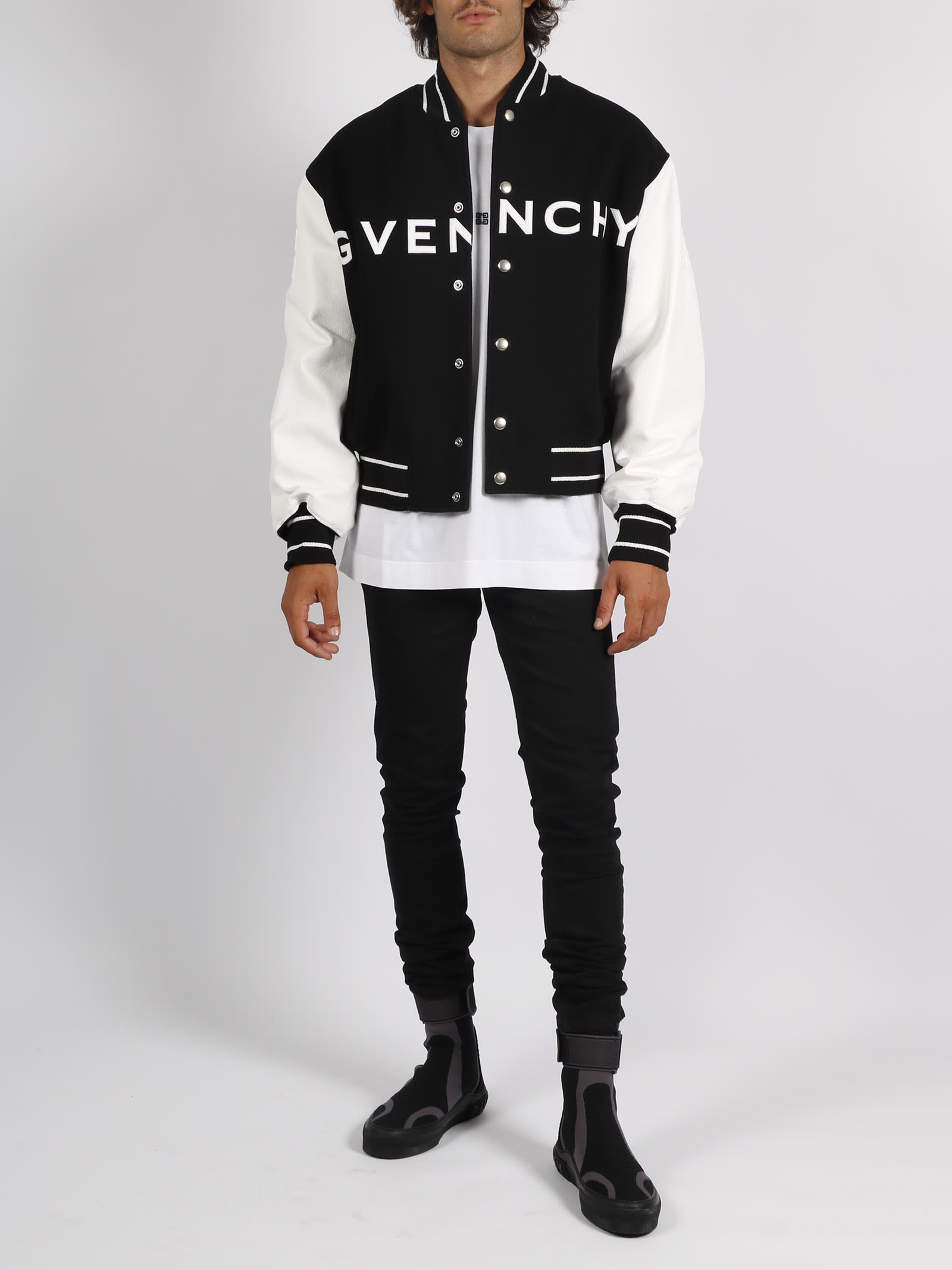 Shop Givenchy Reversible Football Parka Jacket in Fleece