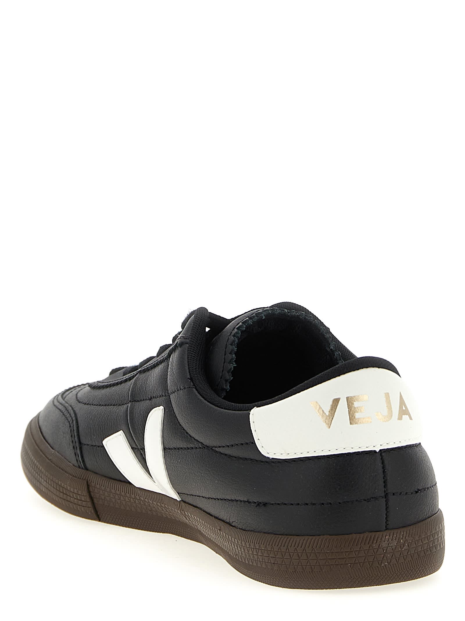 Veja Panenka Black Sneaker With Logo On The Side And Contrasting Heel In Leather Unisex In Multi