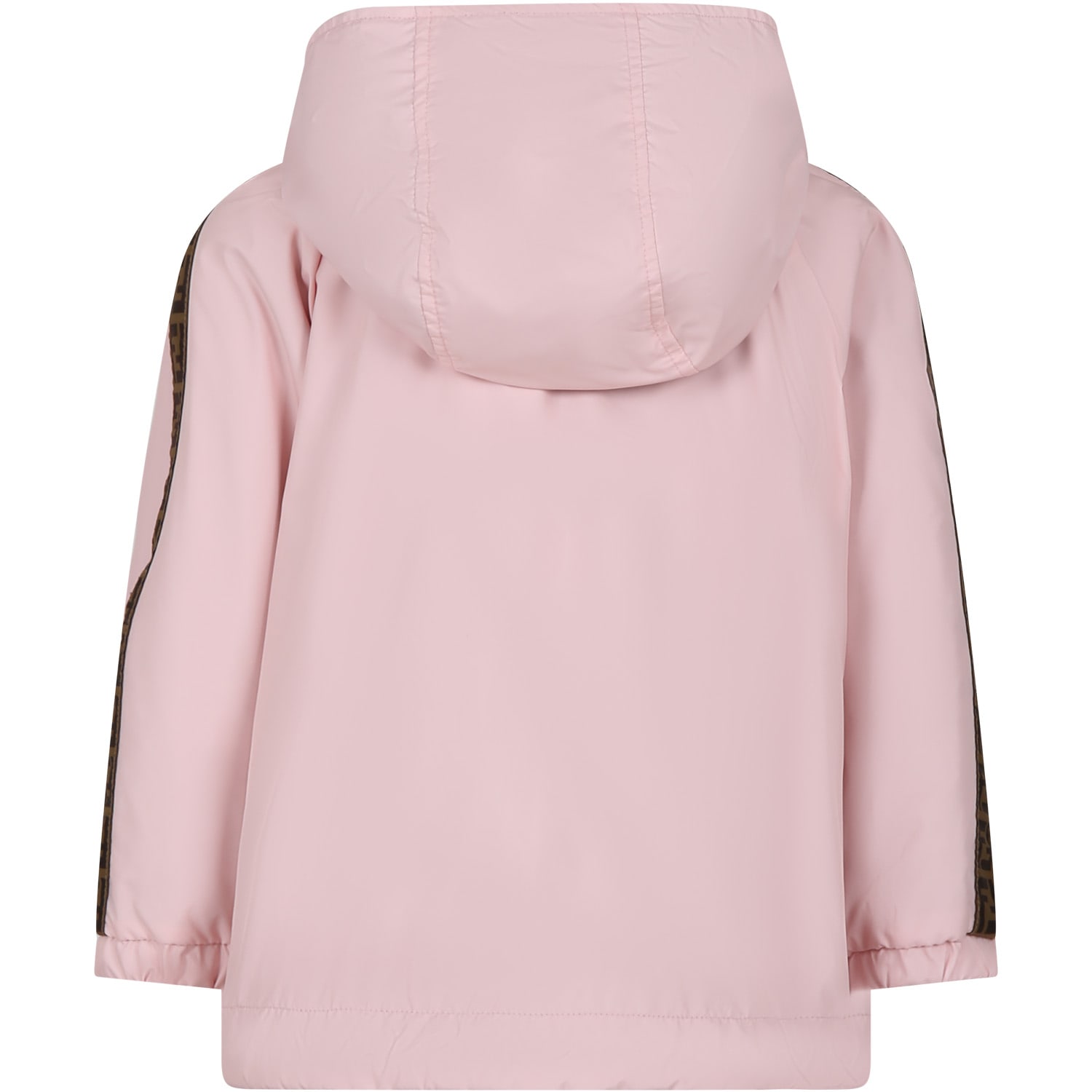 Shop Fendi Reversible Pink Windbreaker For Girl With Iconic Ff