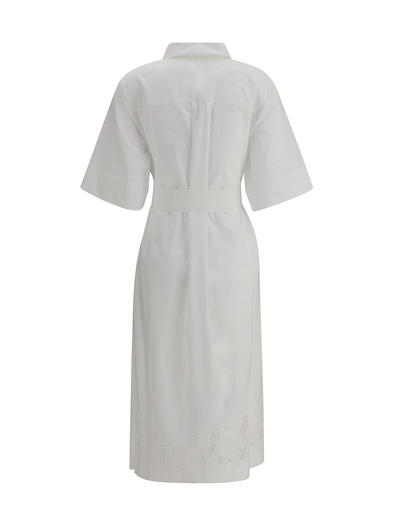 P.a.r.o.s.h Tunic Dress With Embroidery In Bianco