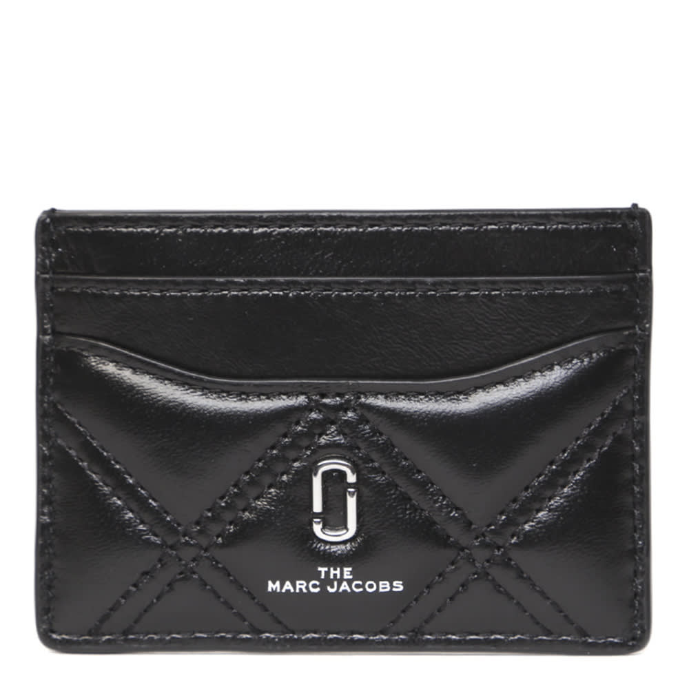 MARC JACOBS BLACK QUILTED LEATHER CARDHOLDER,11289084