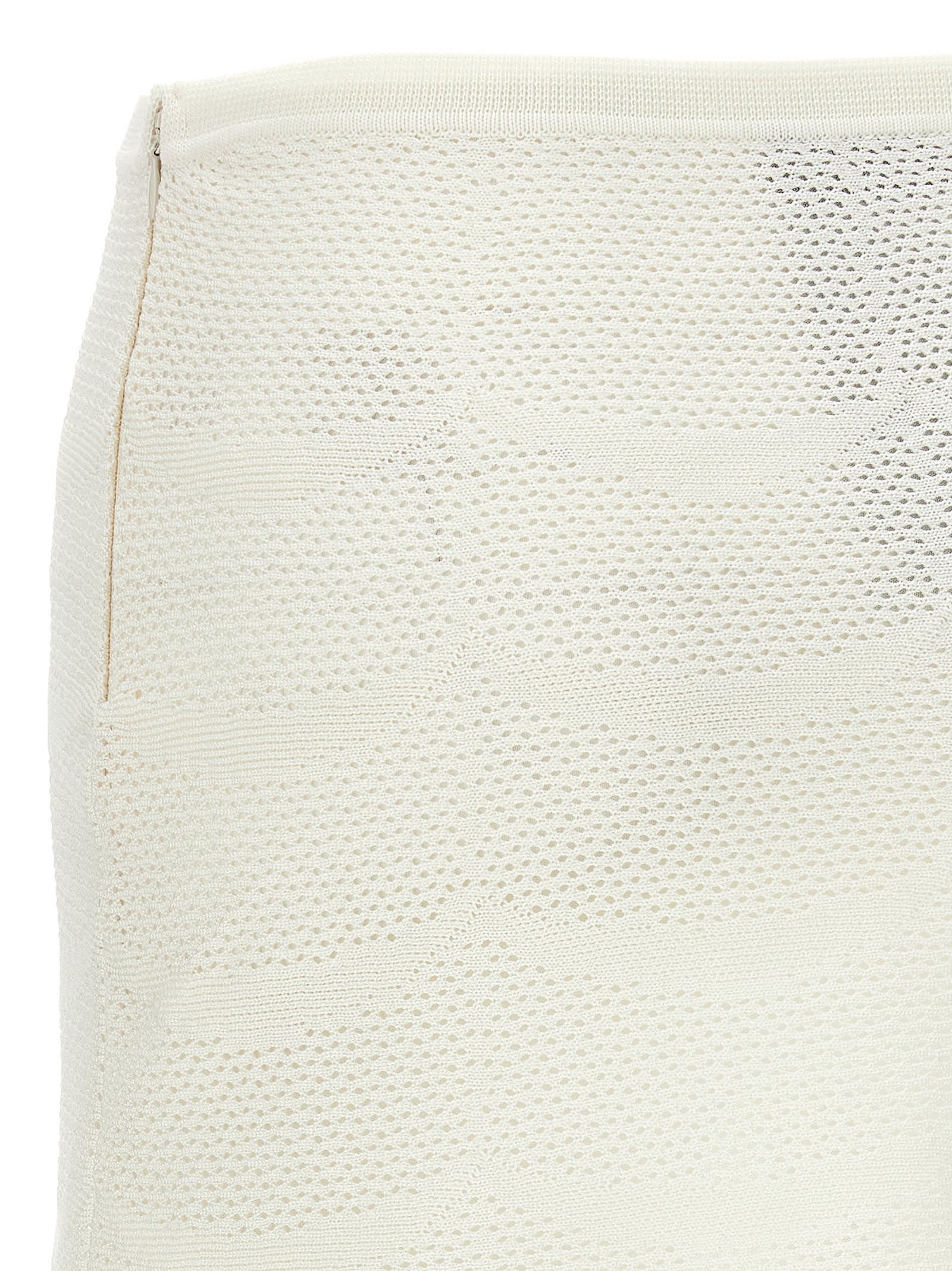 Tom Ford Crochet Mini Skirt With Elastic Waistband In White