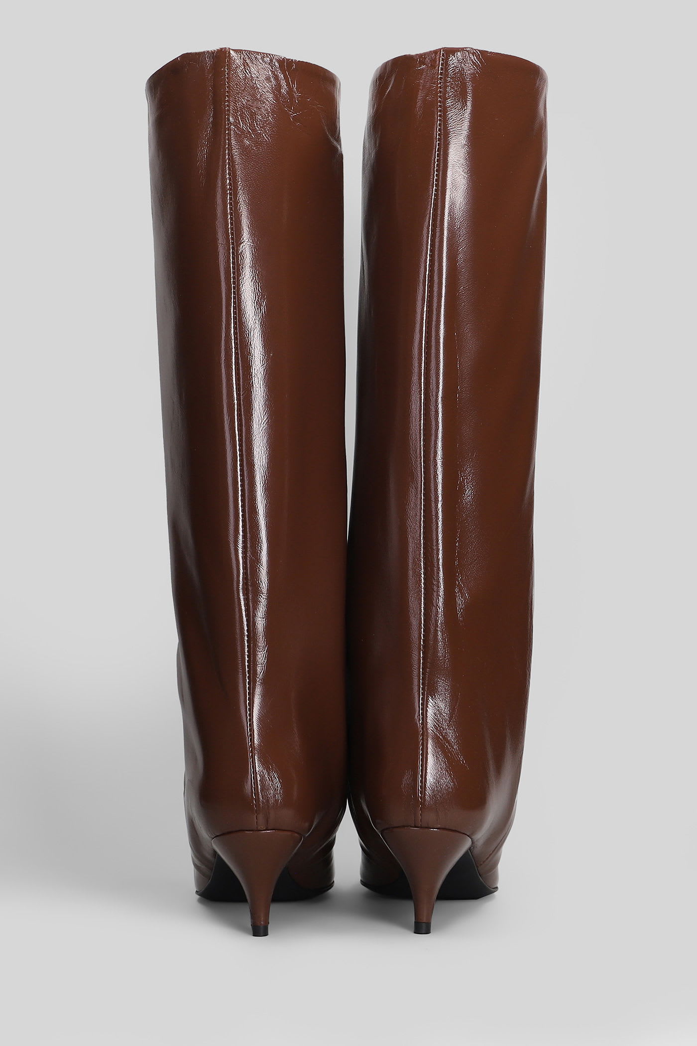 Alchimia High Heels Boots In Leather Color Leather In Brown