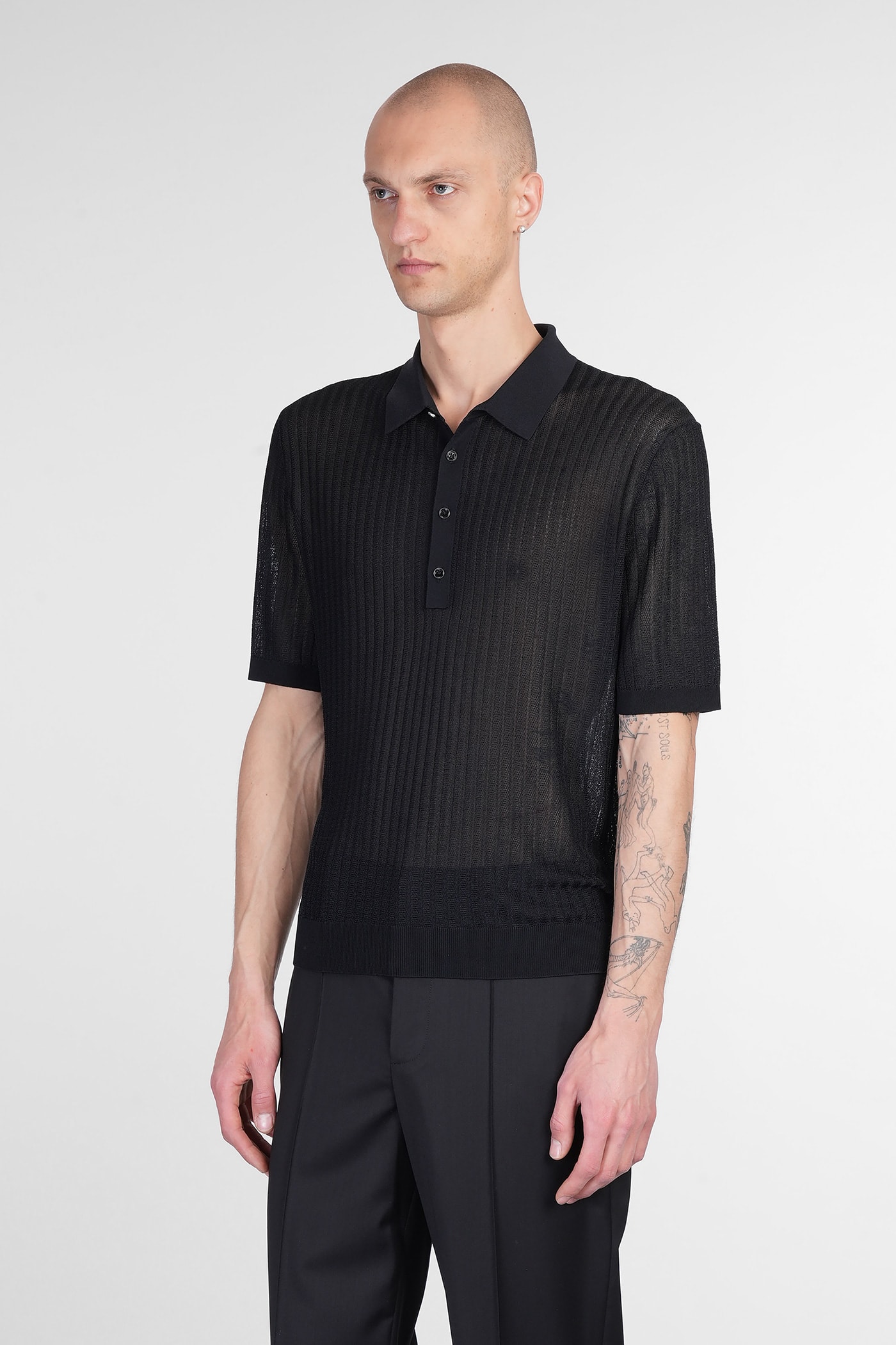 Shop Helmut Lang Polo In Black Viscose