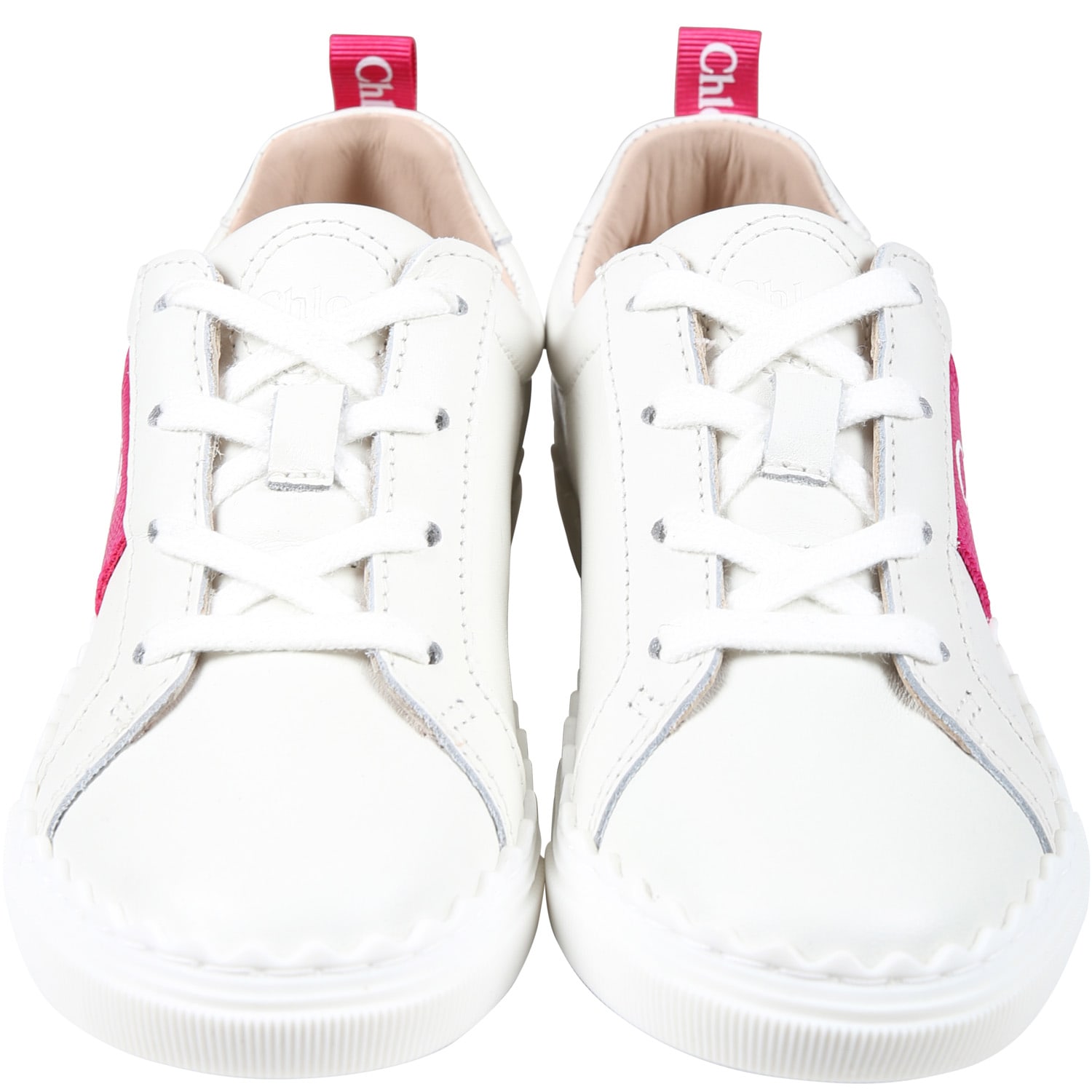 Shop Chloé White Sneakers For Girls With Logo