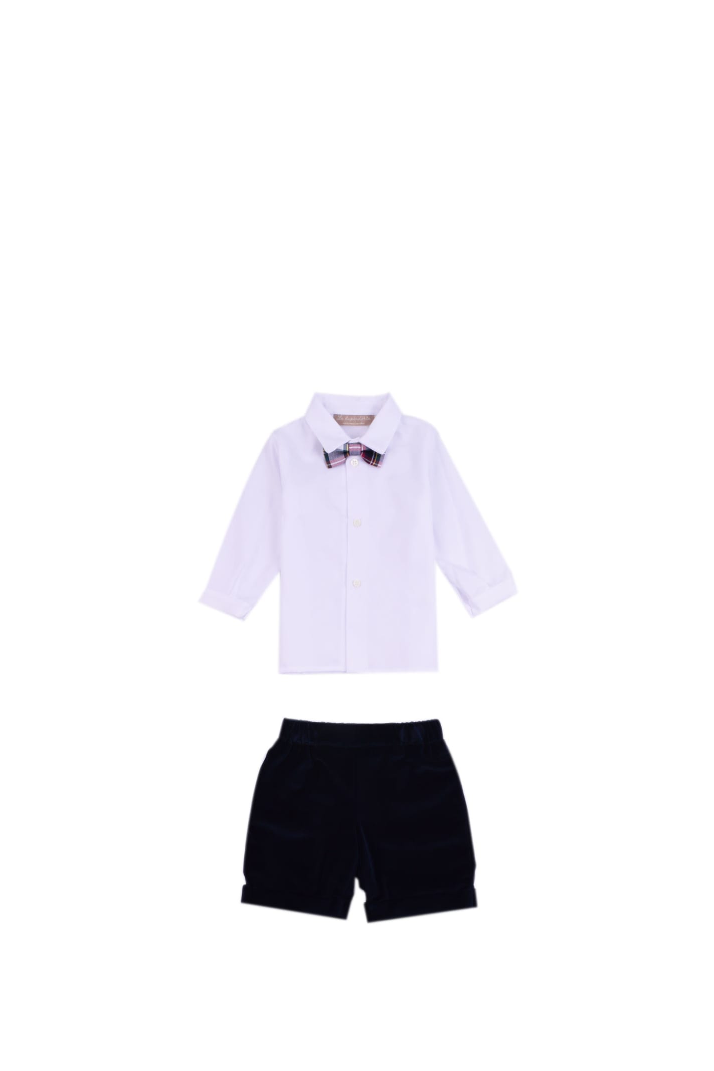 La stupenderia Cotton Shirt, Papillon And Shorts
