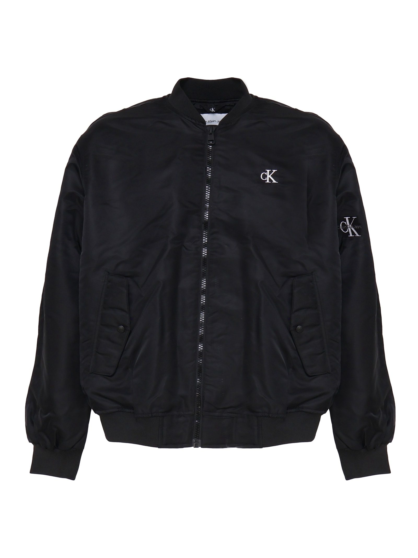 Shop Calvin Klein Bomber In Nylon In Black