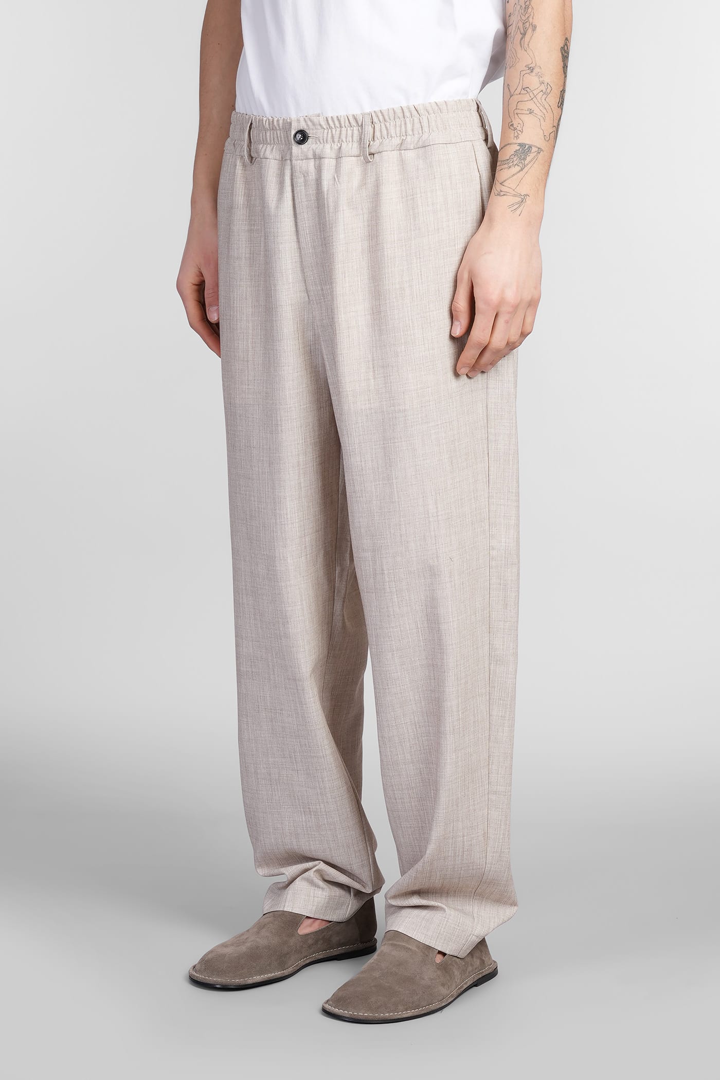 Mauro Grifoni Pants In Beige Polyester In Neutral