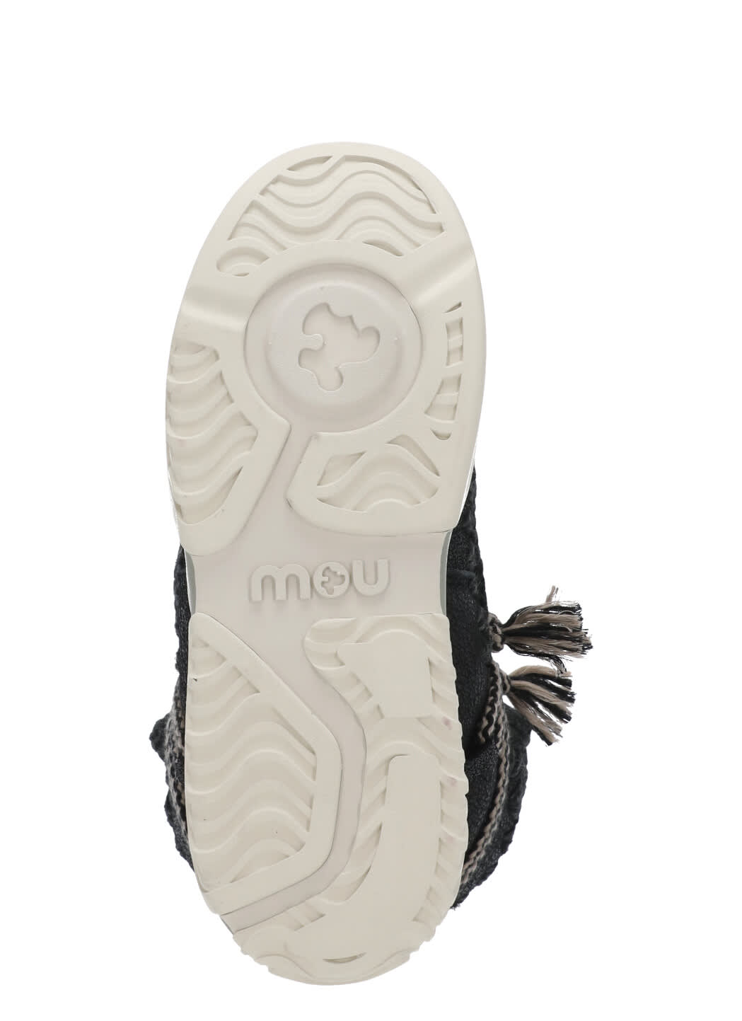 Mou Eskimo Trainer Low Heels Ankle Boots In Cbkg Cracked Black Grey