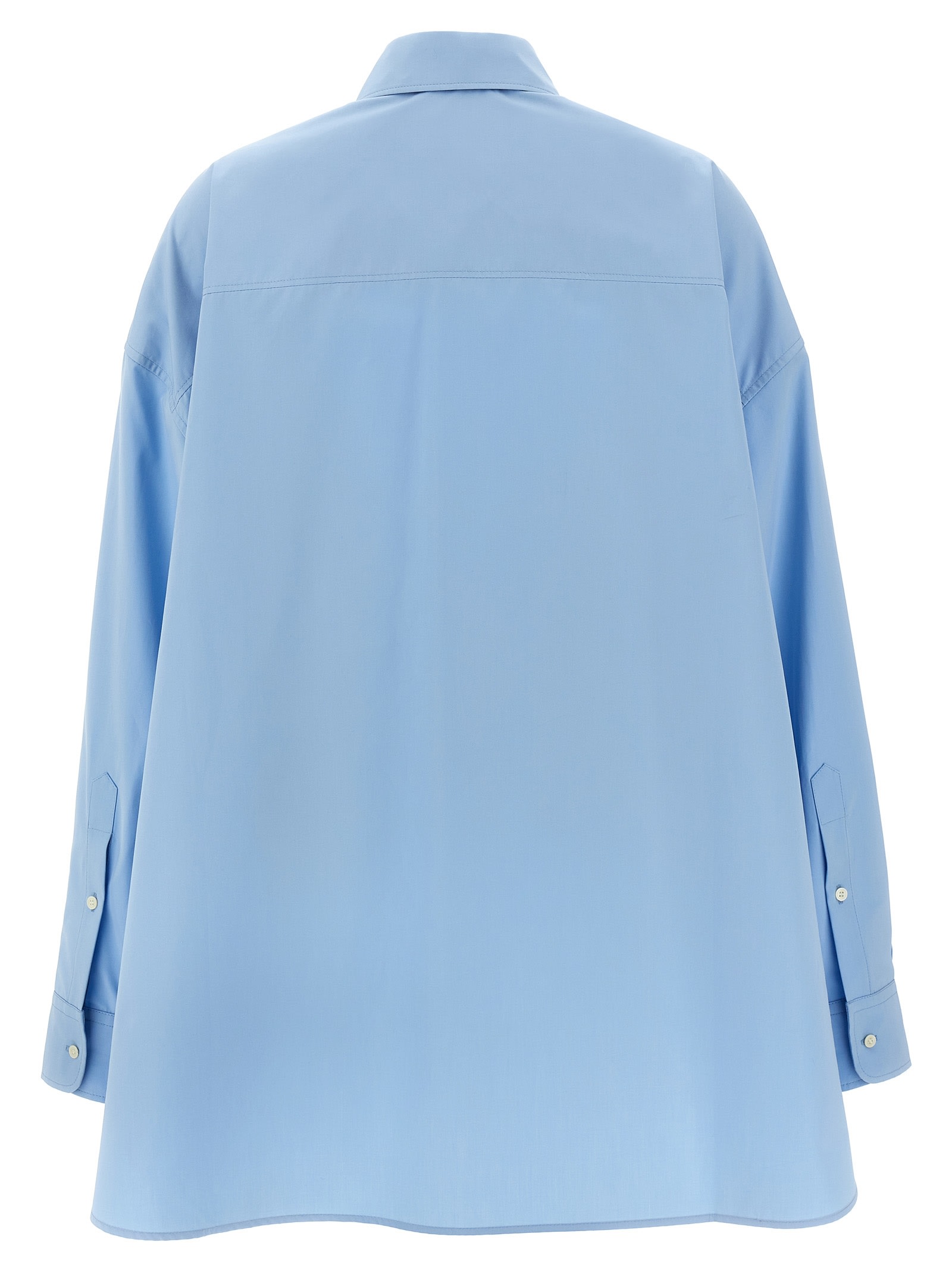 Shop Wardrobe.nyc Oversize Shirt Dress Mini Dress In Light Blue