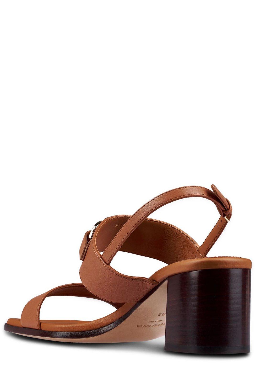 Ferragamo Women's Lou Gancini Block Heel Sandals In Cuoio