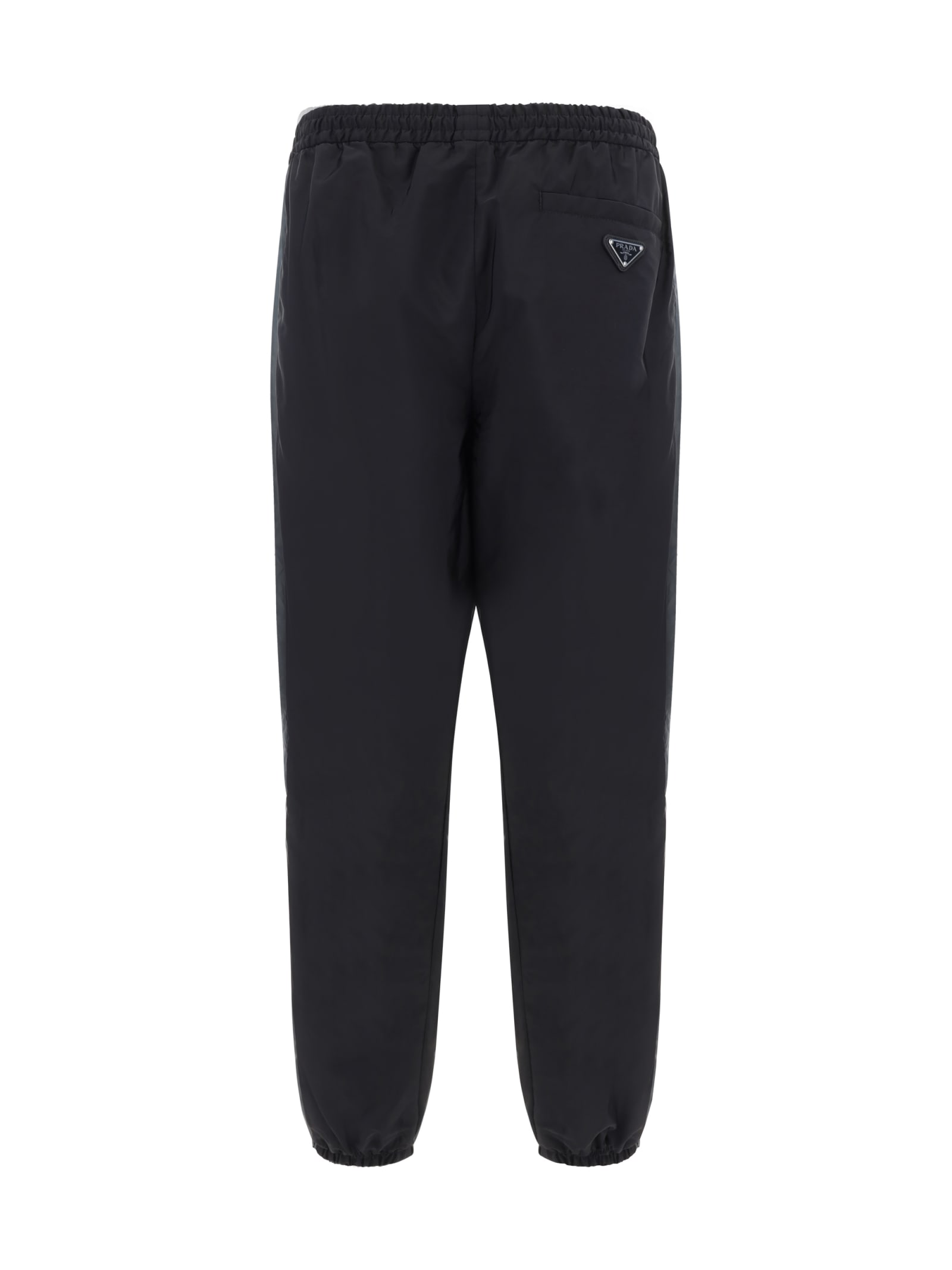 Shop Prada Pants In Nero+ferro