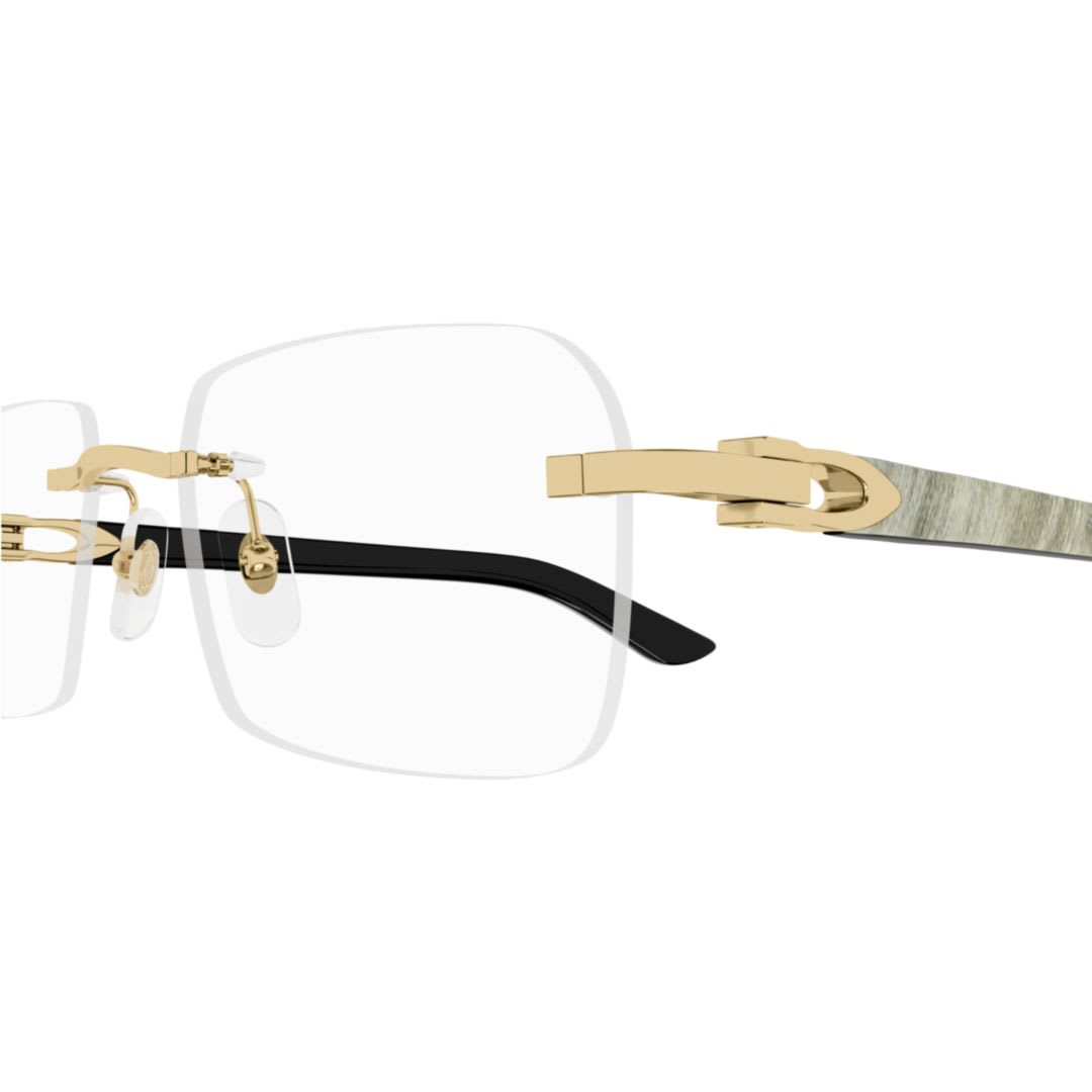 Cartier Ct0453o-002gold-white-transparent In Black