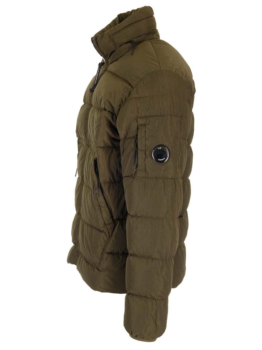 C.P. COMPANY LENS-DETAILED ZIPPED DOWN JACKET DOWN JACKET