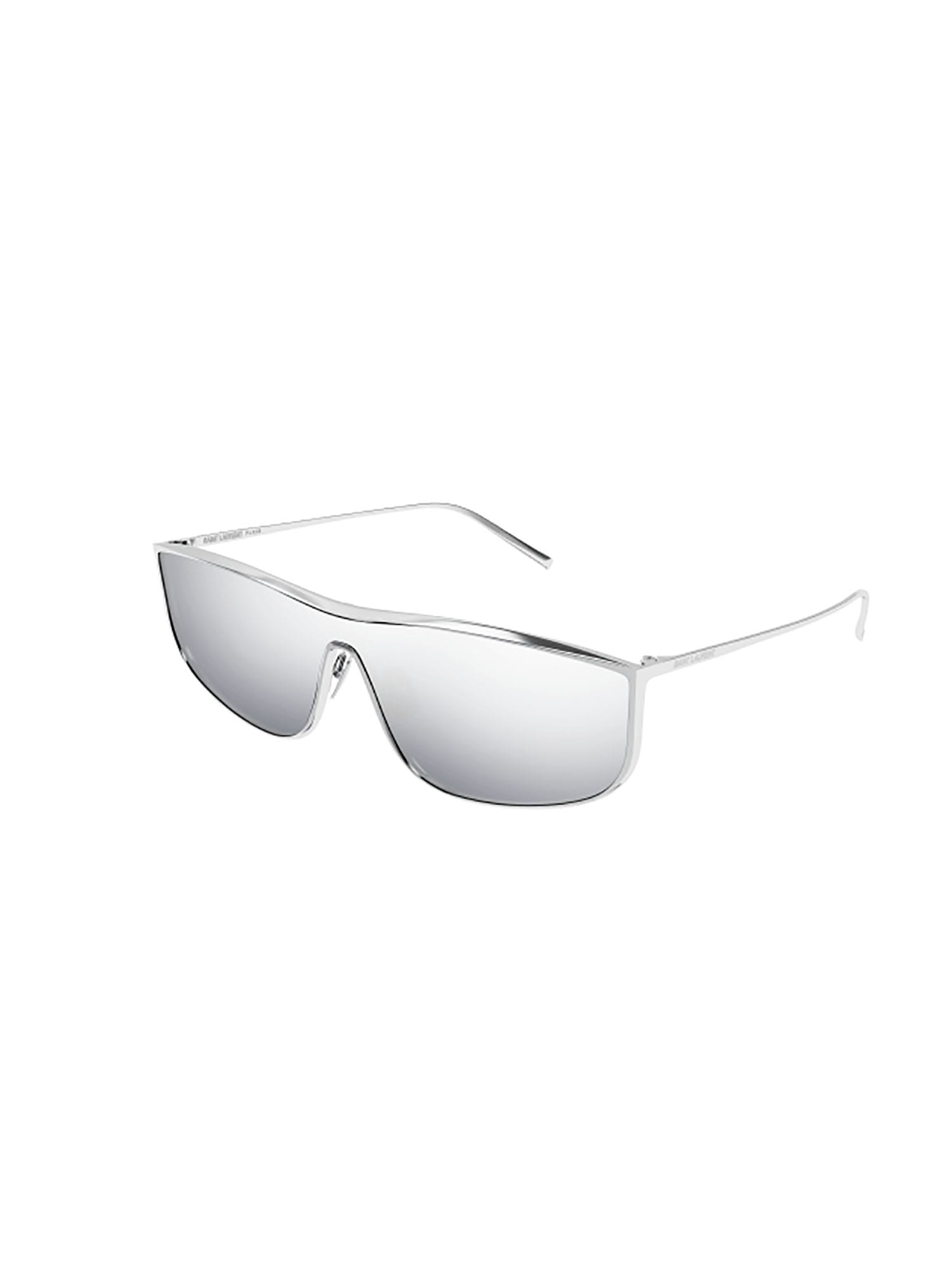 Shop Saint Laurent Sl 605 Luna Sunglasses In Silver Silver Silver