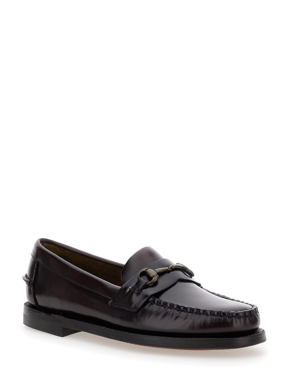 Shop Sebago Joe Bordeaux Pull-on Loafers With Horsebit Detail In Leather Woman