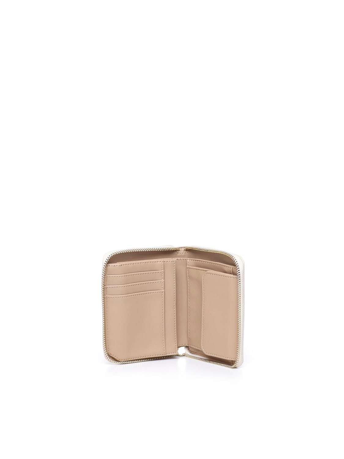 Love Moschino Quilted Padded Zip Wallet In Neutral