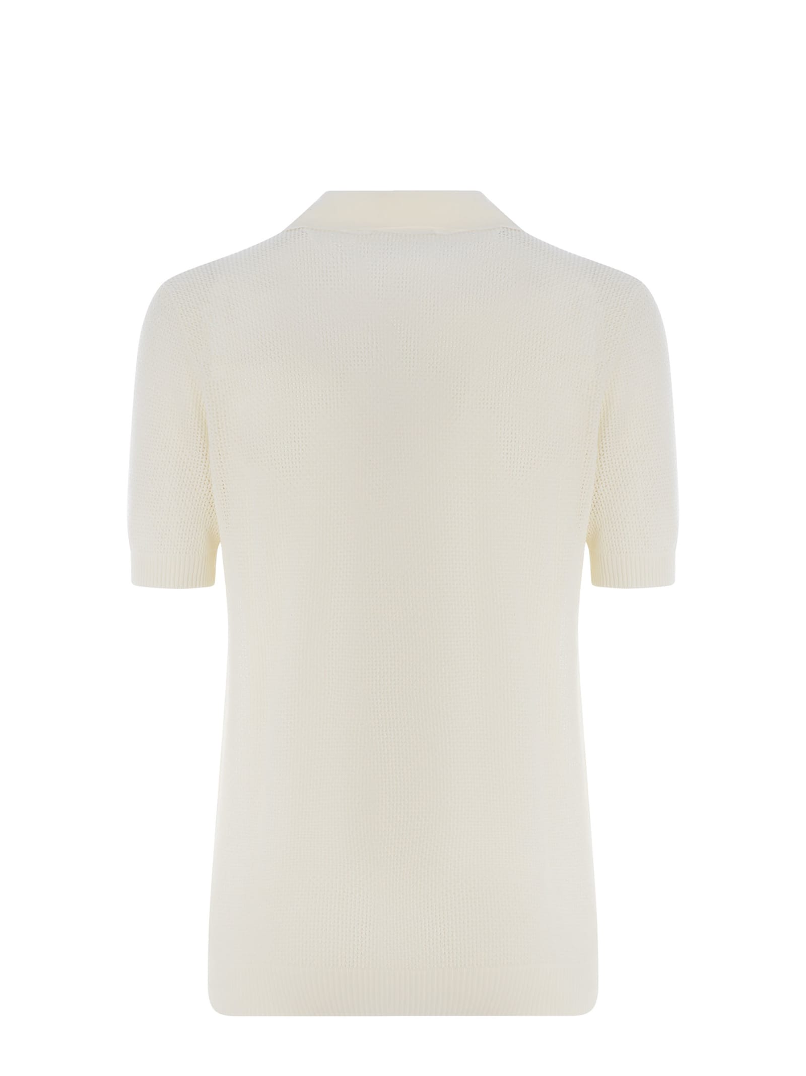 Shop Tagliatore Polo Shirt  Made Of Cotton Thread In Beige