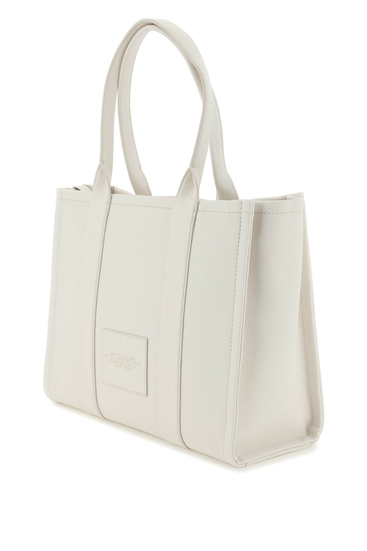 Shop Marc Jacobs The Leather Large Tote Bag In White