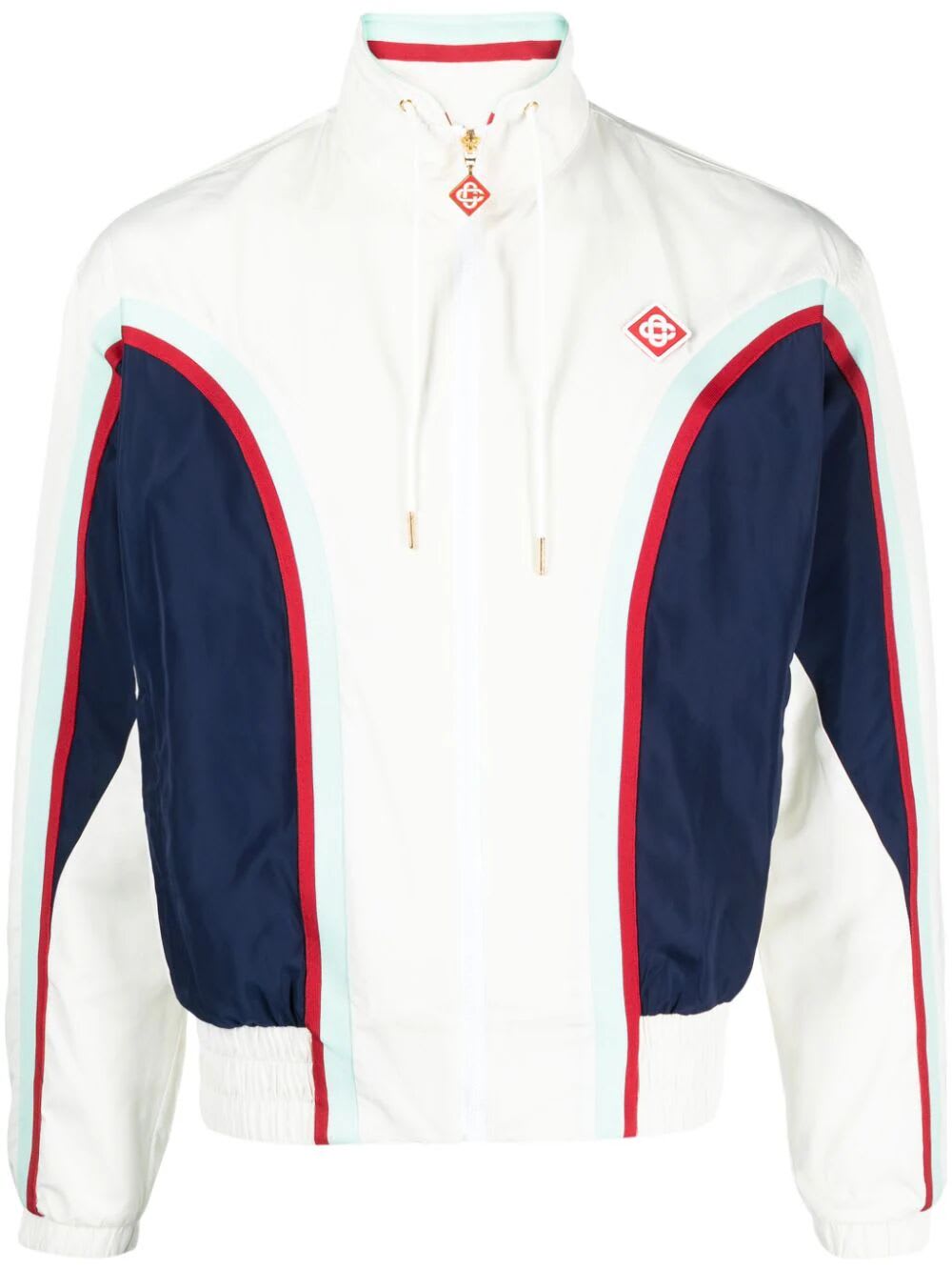 Shop Casablanca Side Panelled Shell Suit Track Jacket In White