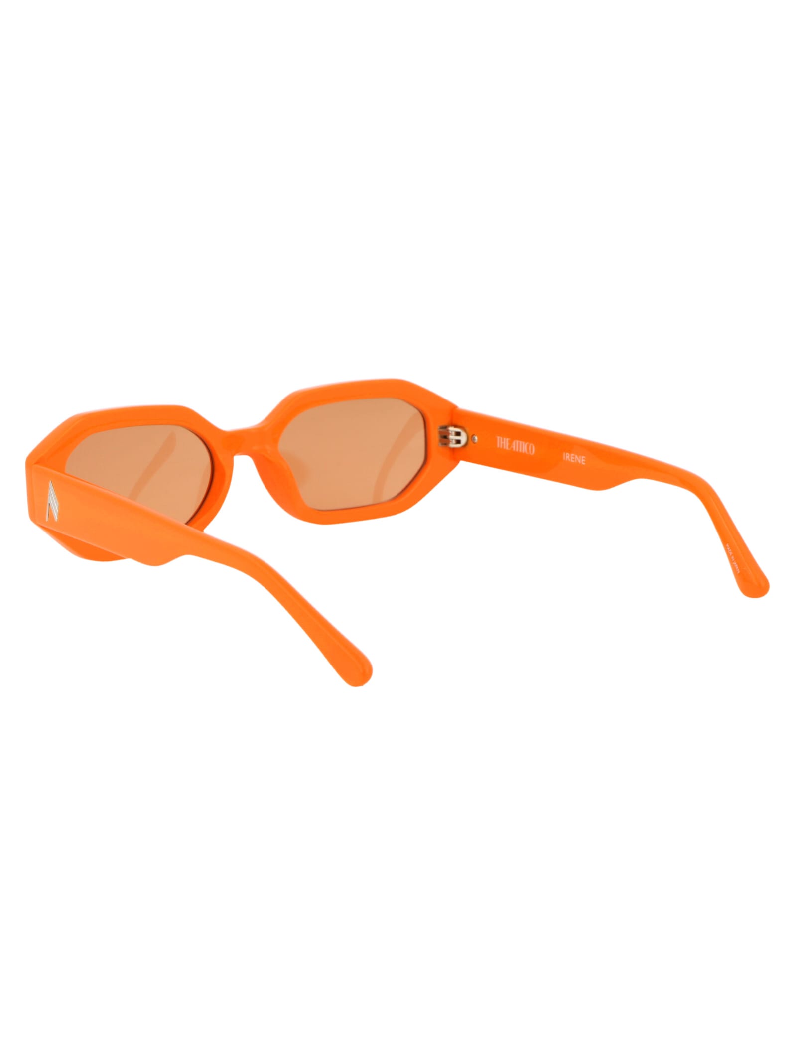 Shop Attico Irene Sunglasses In Orange/silver/orange