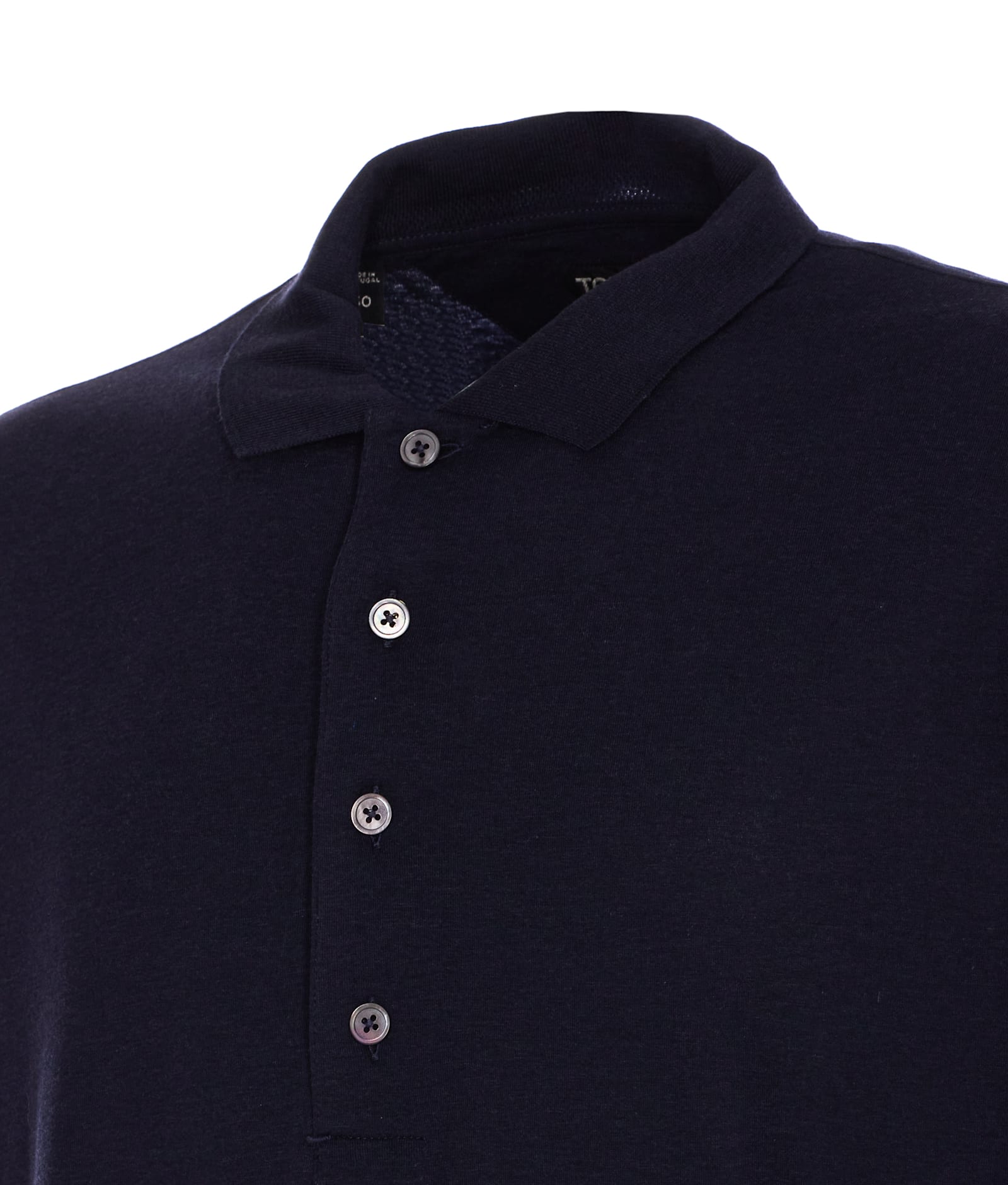 Tom Ford Polo Shirt With Button Placket And Collar In Marineblue
