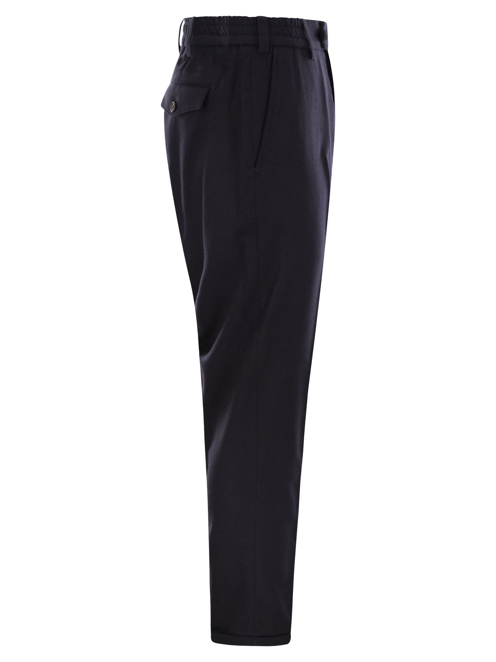 Shop Pt Torino The Rebel - Wool And Cashmere Trousers In Navy