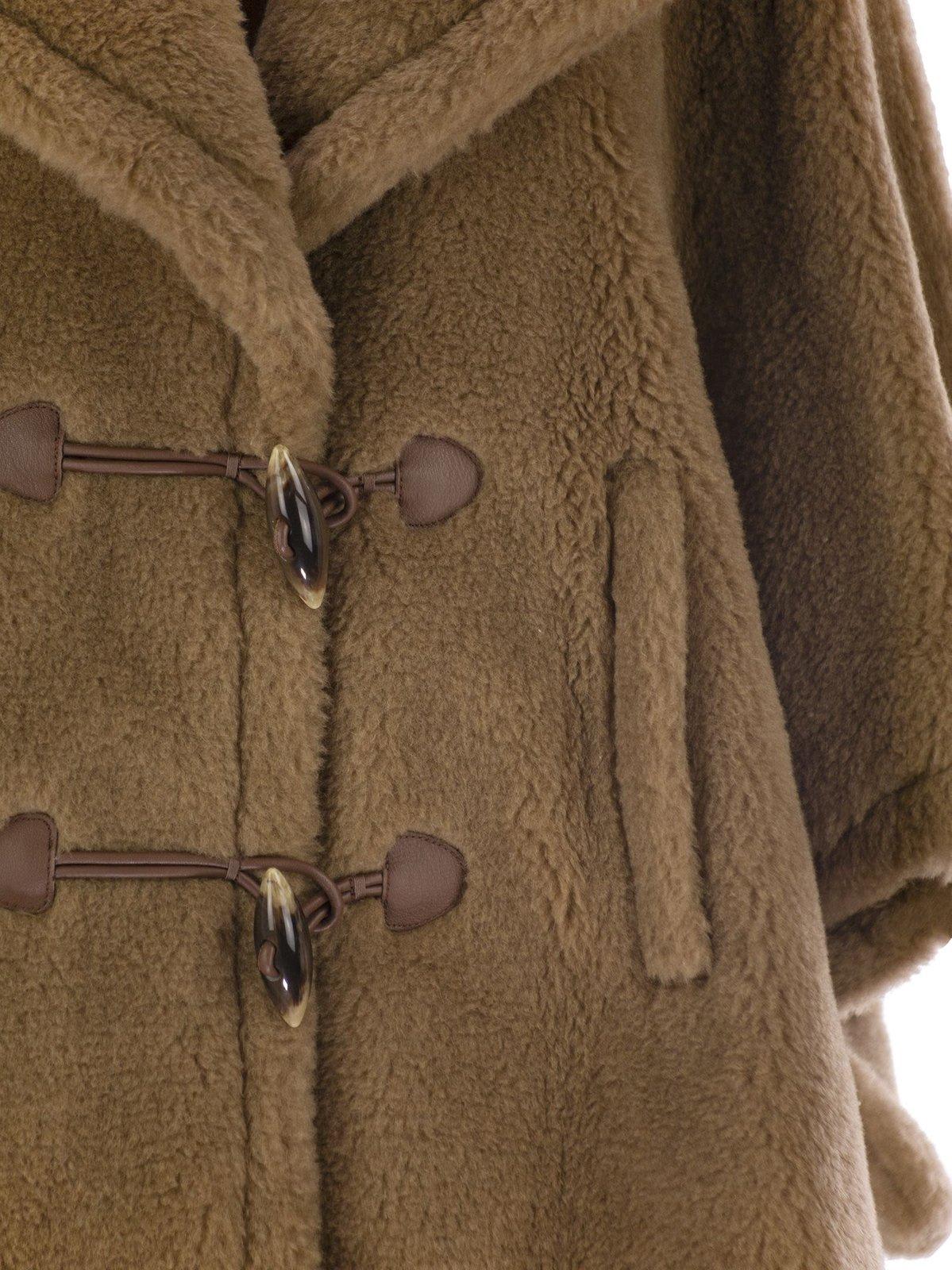 Shop Max Mara V-neck Long-sleeved Coat In Brown